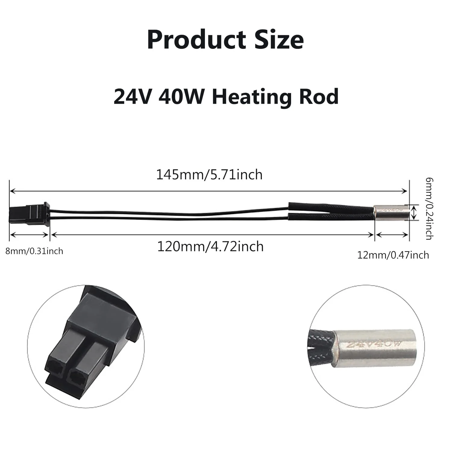 کارتریج گرمکن و ترمیستور پرینتر سه بعدی 24 ولت 40 وات مناسب برای Prusa i3 MK4 XL، سنسور دمای بالای لوازم جانبی پرینتر سه بعدی FDM، المنت لوله گرمایشی جایگزین سریع قطعات هات اند اکسترودر