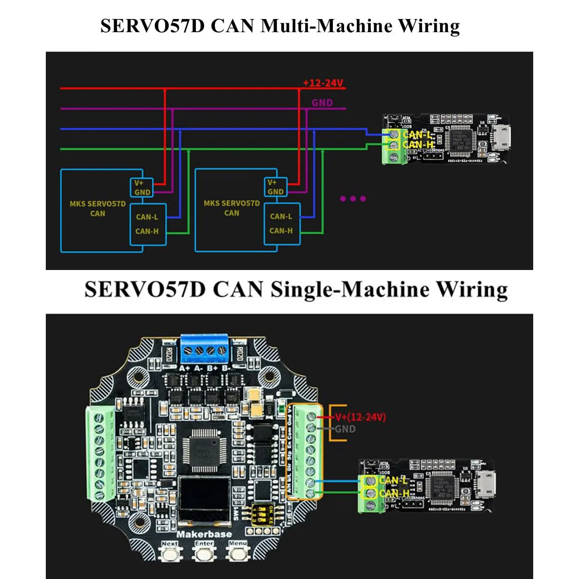 درایور موتور پله ای حلقه بسته SERVO57D PCBA NEMA23 با رابط CAN برای جلوگیری از اتلاف استپ برای Gen L MODBUS FOC برای CNC پرینتر سه بعدی، بازوی مکانیکی، دستگاه حکاکی، مسابقات الکترونیکی