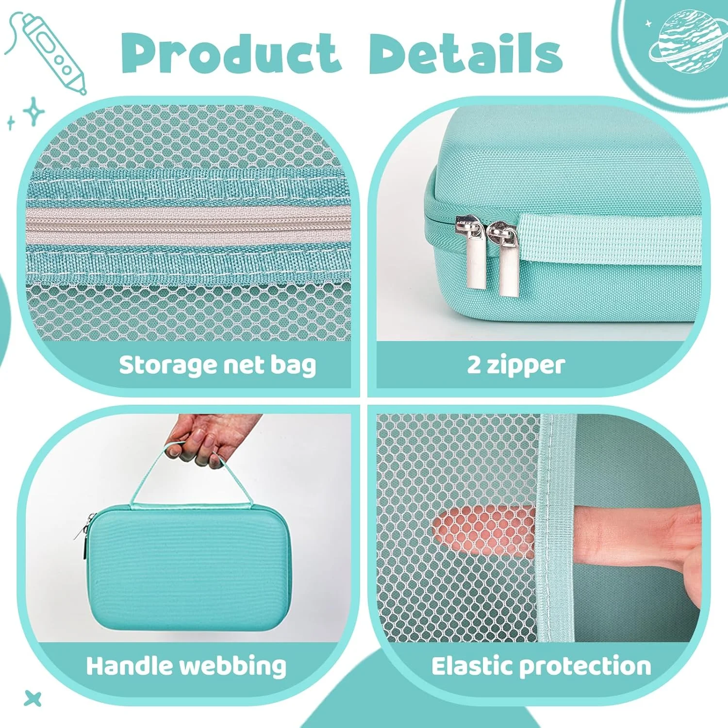 کیف سازگار با لوازم جانبی 3Doodler Start+ برای مجموعه قلم سه بعدی کودکان، نگهدارنده حمل مناسب برای قلم های چاپ، سازمان دهنده ذخیره سازی برای پر کردن فیلامنت چاپ، شارژر Micro-USB (3D-04B-آبی روشن) کیف سازگار با لوازم جانبی 3Doodler Start+ برای مجموعه قلم سه بعدی کودکان، نگهدارنده حمل مناسب برای قلم های چاپ، سازمان دهنده ذخیره سازی برای پر کردن فیلامنت چاپ، شارژر Micro-USB (3D-04B-آبی روشن)