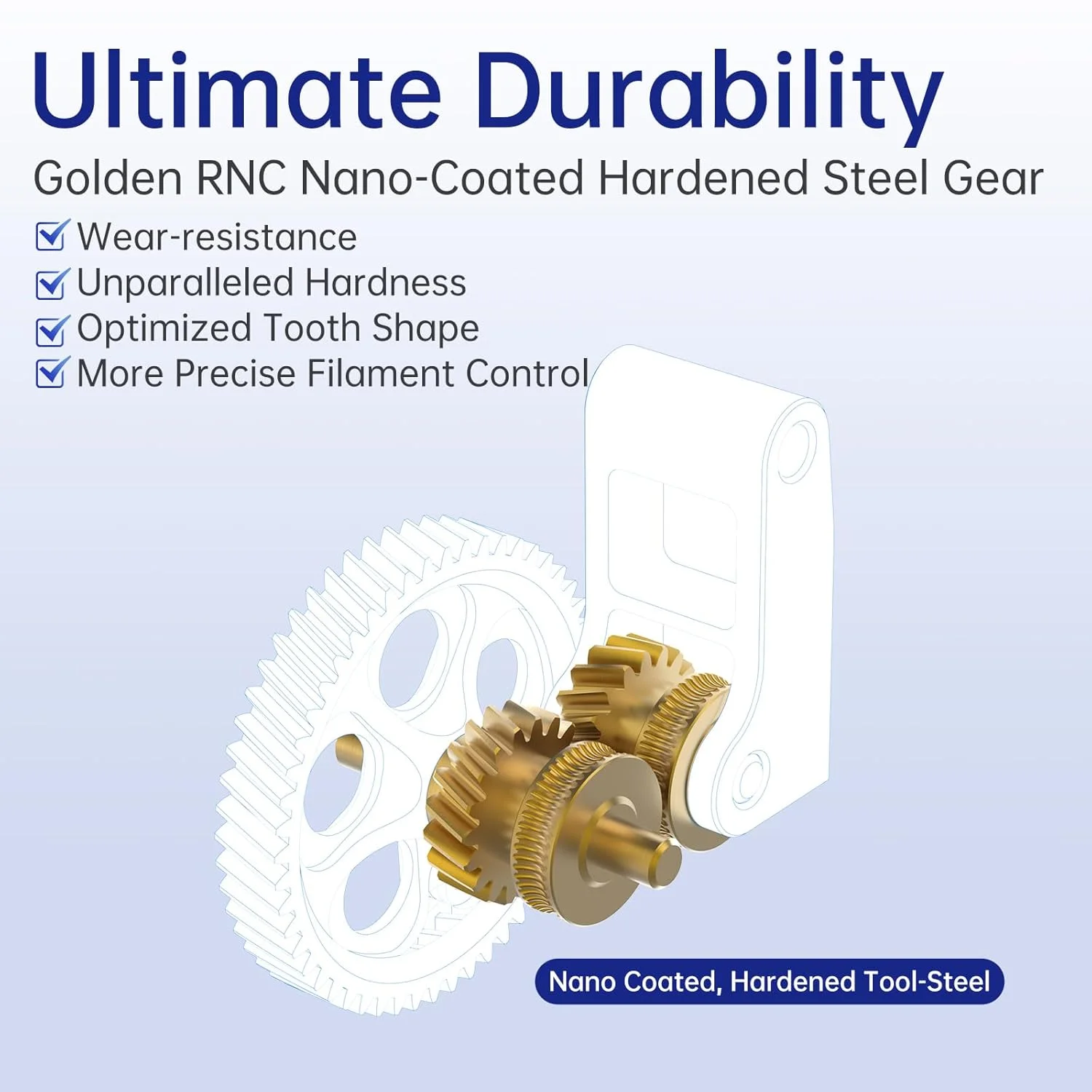 اکسترودر ارتقا یافته BIQU Panda Claw با چرخ دنده برنجی + صفحه ساخت CryoGrip Pro Glacier Panda سایز 257x257mm سازگار با پرینترهای سه بعدی Bambu-Lab P1S/P1P/X1C/X1E