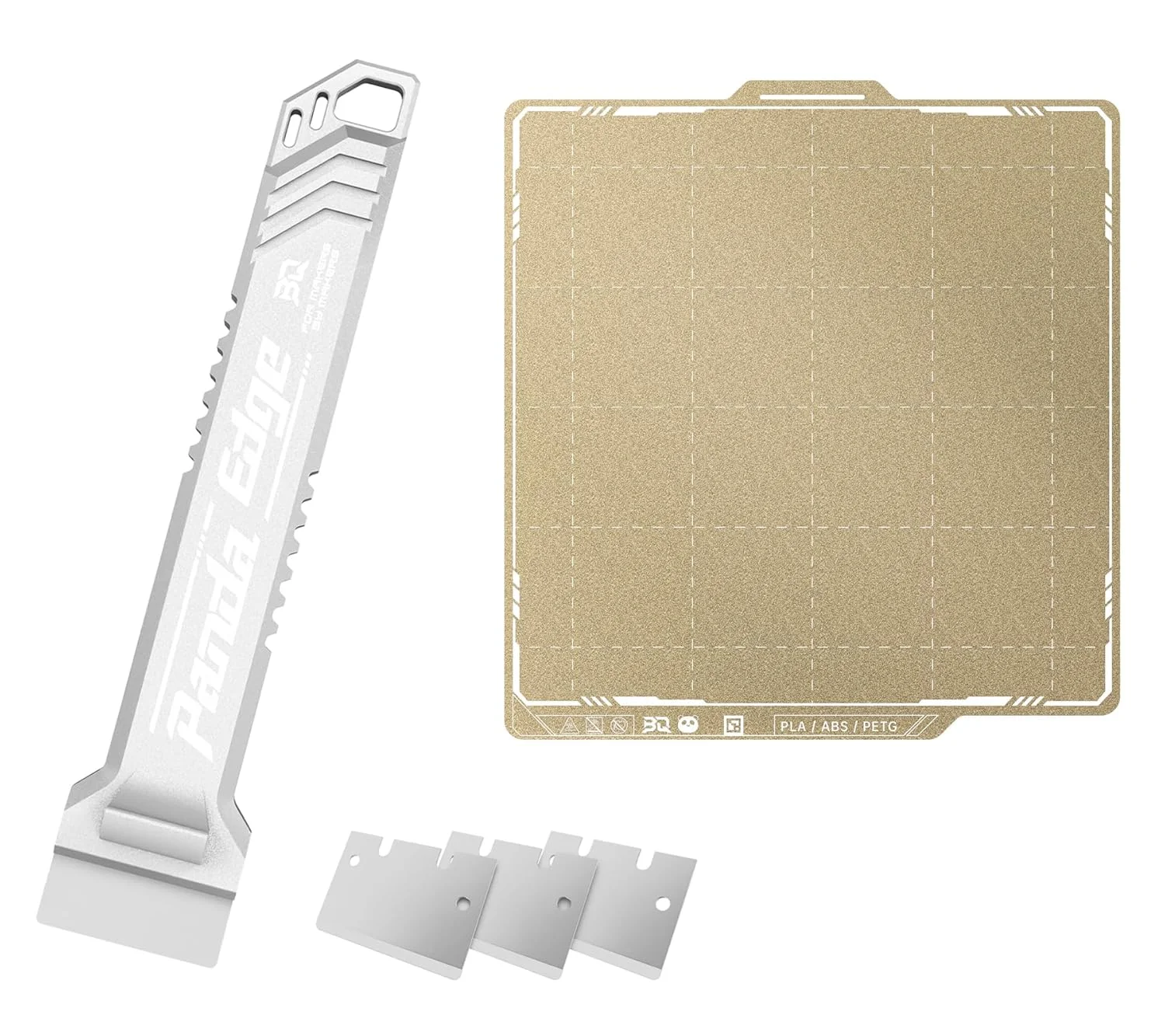 صفحه ساخت دو طرفه بافتدار PEI بیکیو 257x257 میلیمتر + کیت ارتقاء Panda Edge + 3 عدد تیغه، اسکرابر حذف مدل پرینتر سه بعدی مناسب برای رشتههای PLA/PETG/TPU/ABS صفحه ساخت دو طرفه بافتدار PEI بیکیو 257x257 میلیمتر + کیت ارتقاء Panda Edge + 3 عدد تیغه، اسکرابر حذف مدل پرینتر سه بعدی مناسب برای رشتههای PLA/PETG/TPU/ABS