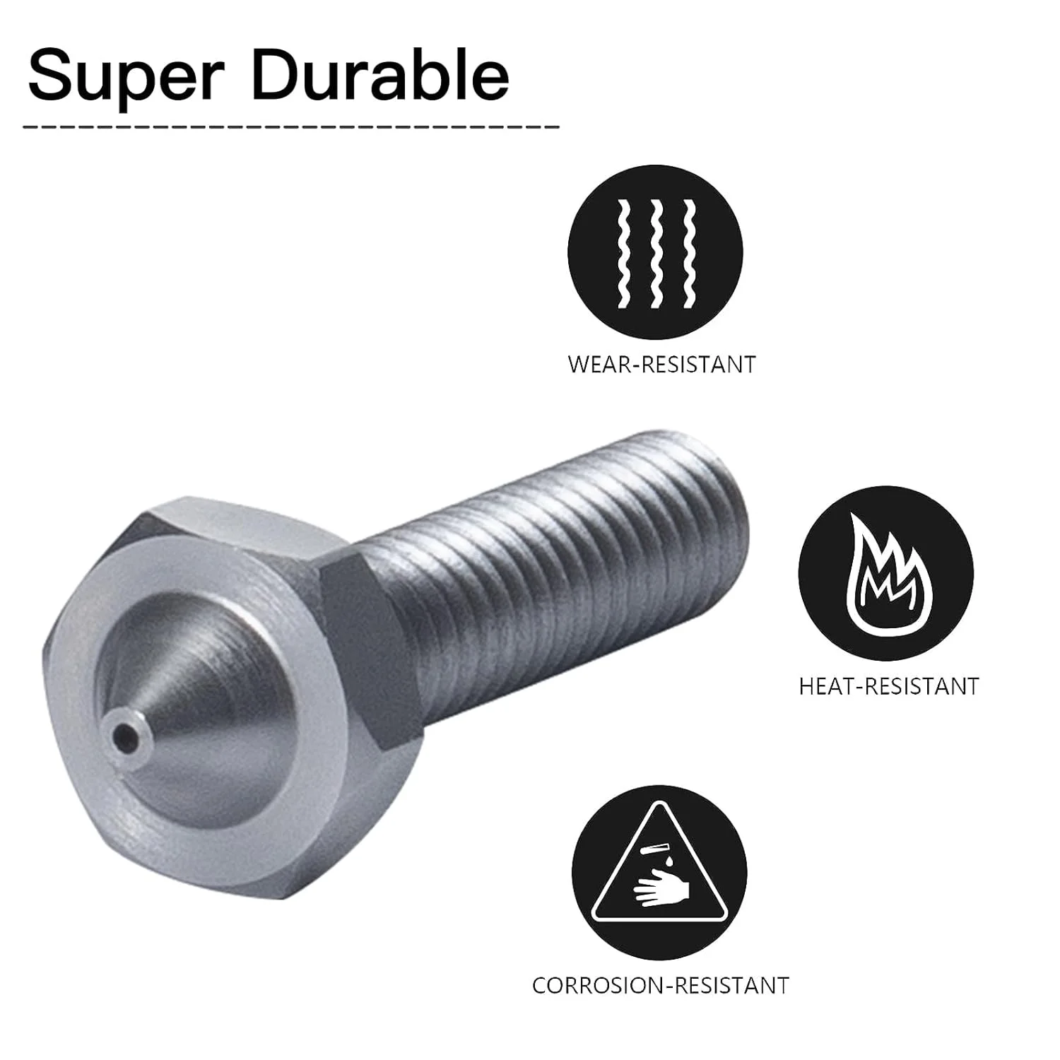 نازل فولادی سخت کاری شده M4 سفارشی BIQU با قطر 0.6 میلی متر برای H2 V2S Lite، طول 20 میلی متر، نازل جریان بالا، کیت هات اند تمام فلزی، قطعه پرینتر سه بعدی نازل فولادی سخت کاری شده M4 سفارشی BIQU با قطر 0.6 میلی متر برای H2 V2S Lite، طول 20 میلی متر، نازل جریان بالا، کیت هات اند تمام فلزی، قطعه پرینتر سه بعدی