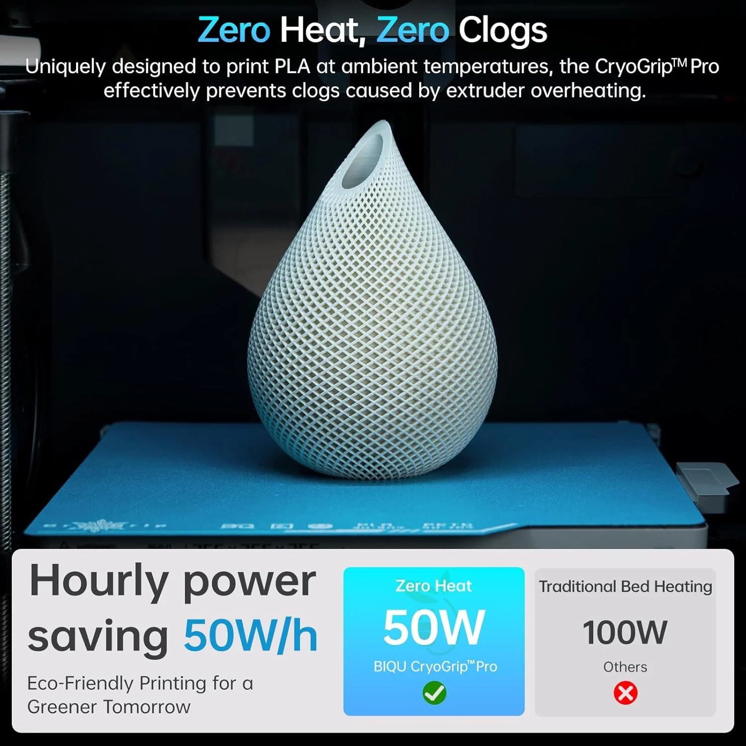 صفحه ساخت BIQU CryoGrip Pro Frostbite + PEI صاف + PEI بافت دار پاندا 257x257 میلی متر سازگار با پرینترهای سه بعدی Bambu-Lab P1P/P1S/X1C/X1E/A1 پلتفرم سطح جداشدنی