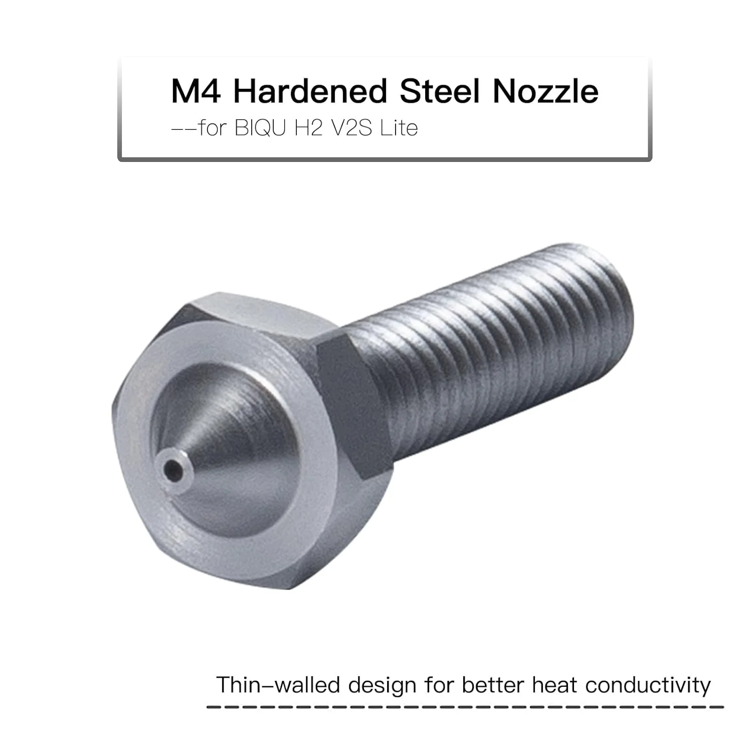 نازل فولادی سخت کاری شده M4 سفارشی BIQU با قطر 0.6 میلی متر برای H2 V2S Lite، طول 20 میلی متر، نازل با جریان بالا، کیت هات اند تمام فلزی، قطعه پرینتر سه بعدی