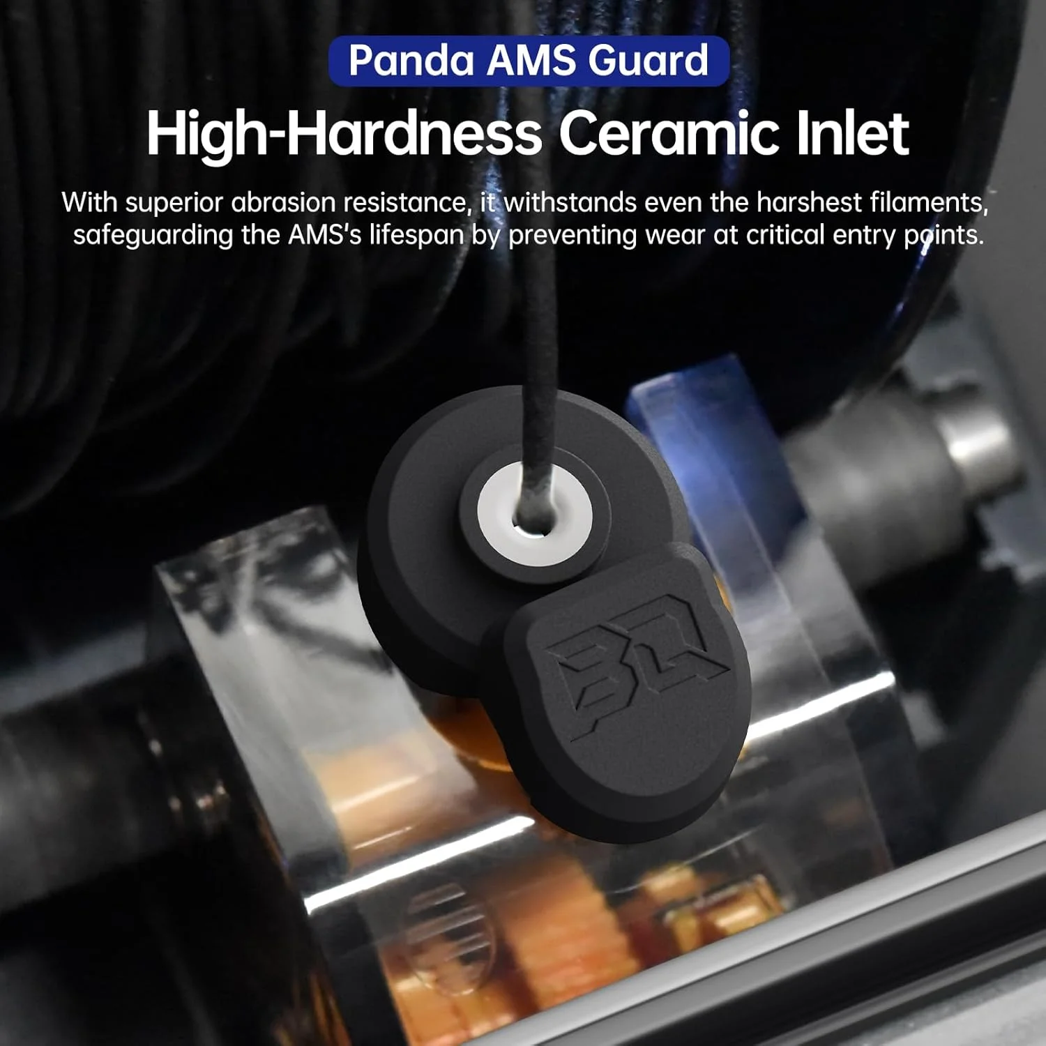 محافظ ورودی فیدر AMS پاندا BIQU، ورودی سرامیکی با سختی بالا فقط برای Bambu-Lab AMS، ارتقاء قطعات فیدر فیلامنت پرینتر سه بعدی، از ورودی فیدر AMS در برابر ساییدگی محافظت می کند، نصب آسان و بدون نیاز به ابزار