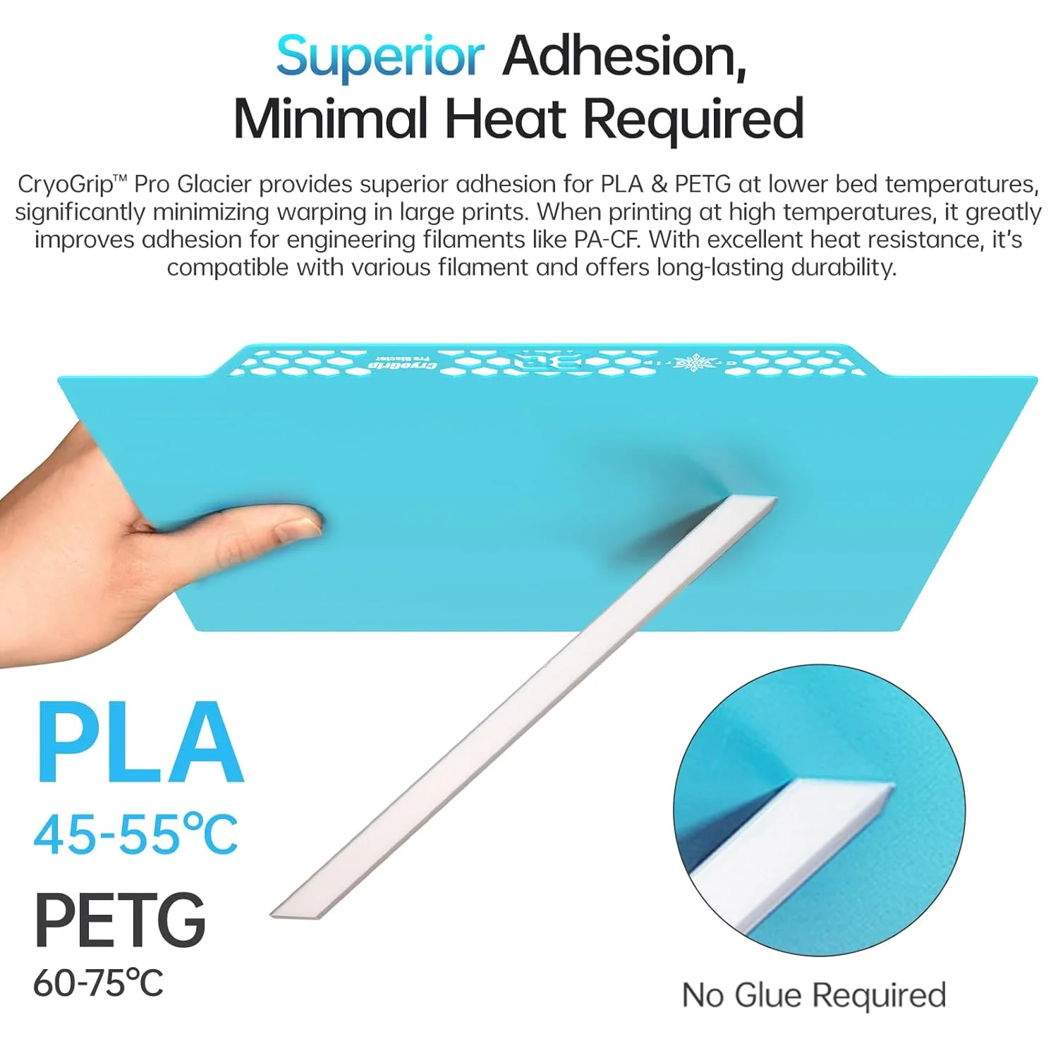 صفحه ساخت BIQU CryoGrip Pro Glacier Panda برای پرینترهای سه بعدی Voron 300/QIDI Plus 4، ابعاد 300x300 میلی متر + لبه پاندا + کیت ارتقاء 3 عددی تیغه، اسکراپر حذف چاپ سه بعدی مناسب برای PLA/PETG/PA-CF و فیلامنت های مختلف