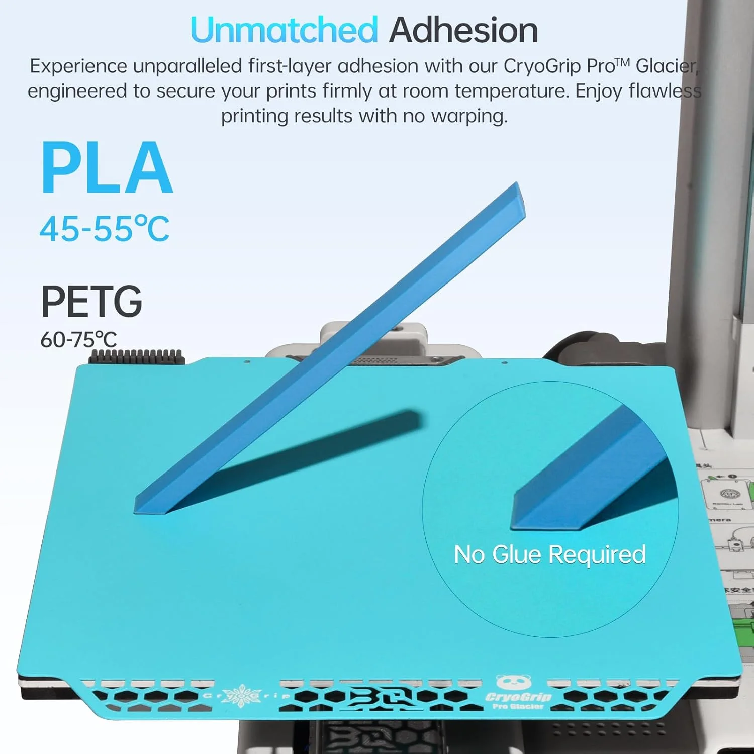 صفحه ساخت BIQU CryoGrip Pro Glacier 184x184mm Panda، شامل PEO صاف + PEI بافت‌دار + PET صاف + PEI بافت‌دار، سازگار با پرینتر سه بعدی Bambu-Lab A1 Mini