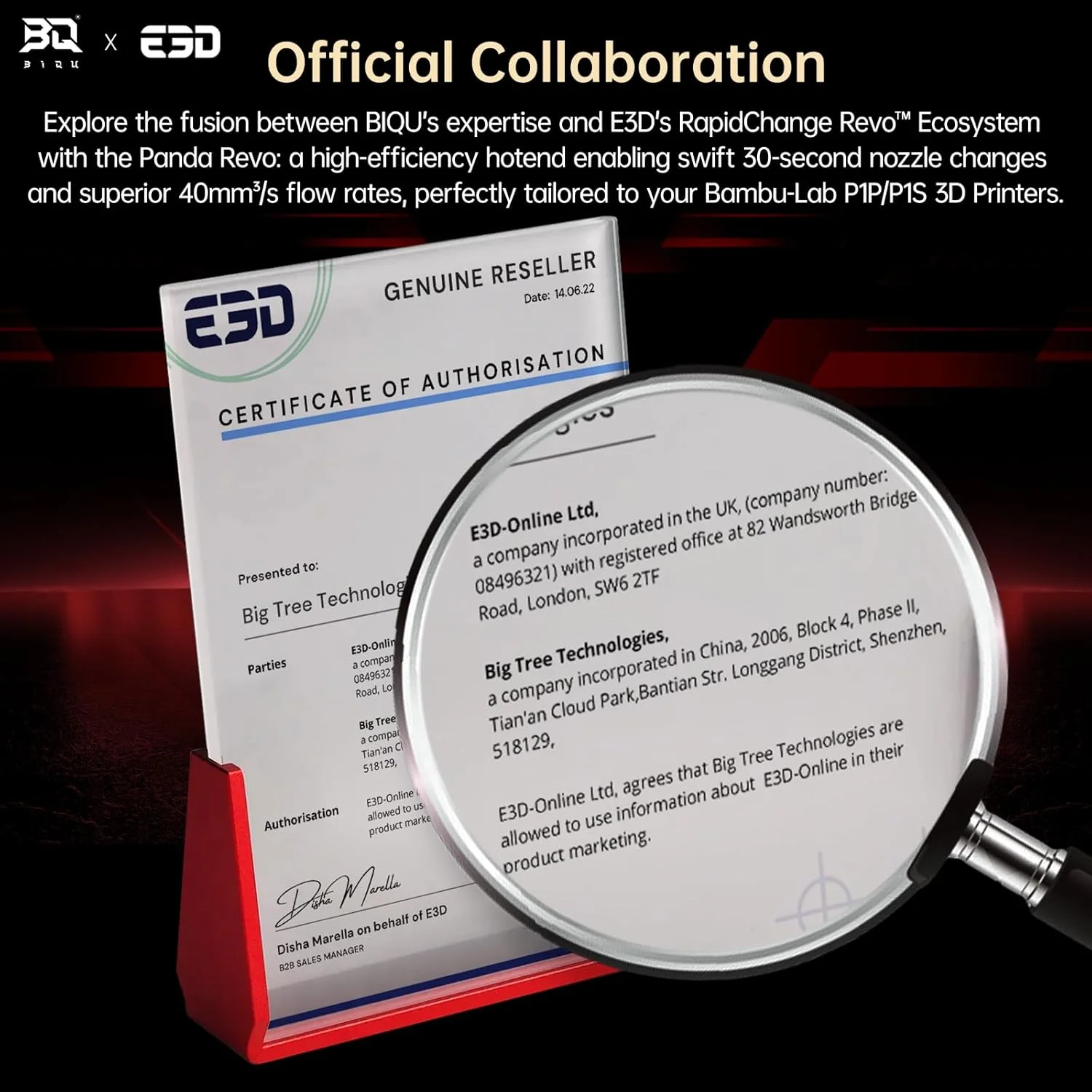 نازل هات‌اند جایگزین BIQU Panda Revo به همراه صفحه ساخت دمای اتاق CryoGrip Pro Frostbite Panda با ابعاد 257x257 میلی‌متر سازگار با پرینترهای سه بعدی Bambu-Lab X1C