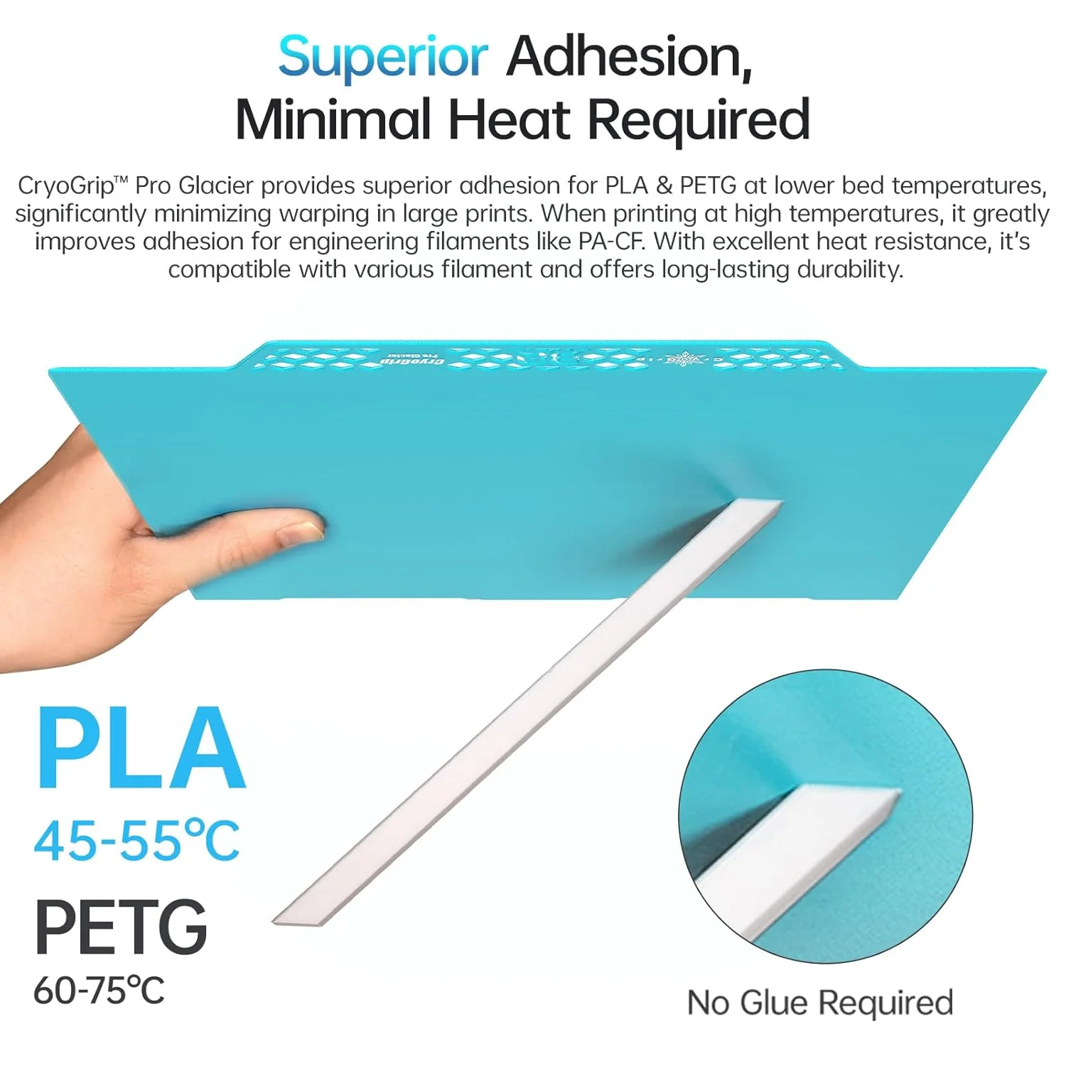 صفحه ساخت BIQU CryoGrip Pro Glacier Panda برای پرینتر سه بعدی Kobra 3 Combo سایز 250x250mm + کیت ارتقاء Panda Edge با 3 عدد تیغه، اسکراپر حذف مدل پرینتر سه بعدی مناسب برای فیلامنت های مختلف PLA/PETG/PA-CF