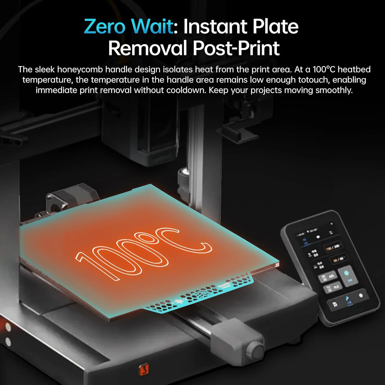 صفحه ساخت BIQU CryoGrip Pro Glacier Panda برای پرینتر سه بعدی Kobra 3 Combo سایز 250x250mm + کیت ارتقاء Panda Edge با 3 عدد تیغه، اسکراپر حذف مدل پرینتر سه بعدی مناسب برای فیلامنت های مختلف PLA/PETG/PA-CF