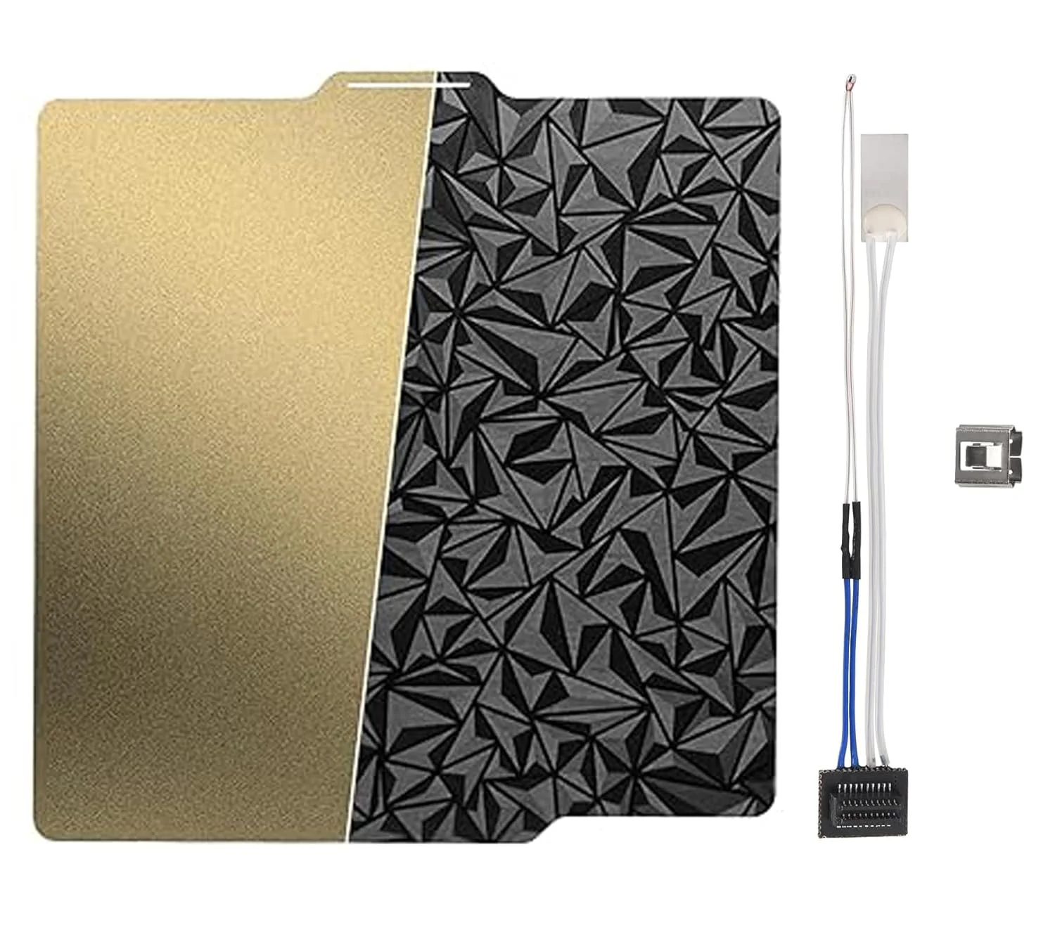 صفحه ساخت دو طرفه صاف PEO+ بافت PEI بیکو 257x257 میلی‌متر + کیت ارتقاء ترمیستور بخاری سرامیکی 24 ولت 48 وات سنسور دمای بالا 300 درجه سانتیگراد سازگار با پرینترهای سه بعدی Bambu-Lab P1P/P1S