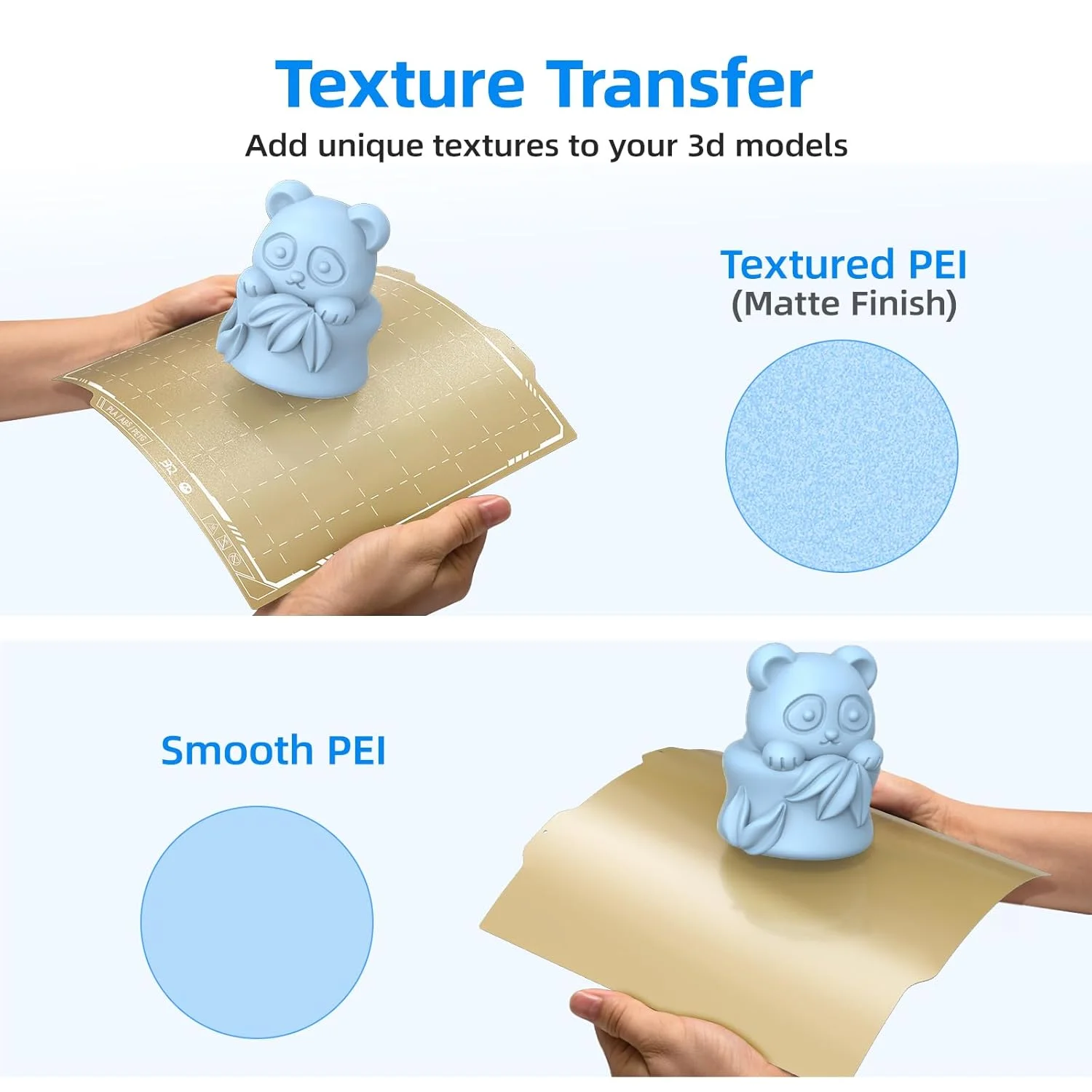 صفحه ساخت دو طرفه صاف PEI + بافت‌دار PEI + صاف PET + بافت‌دار PET مدل BIQU، ابعاد 184x184 میلی‌متر، صفحه چاپ انعطاف‌پذیر، پلتفرم سطحی قابل جابجایی، سازگار با پرینتر سه بعدی Bambu-Lab A1 Mini