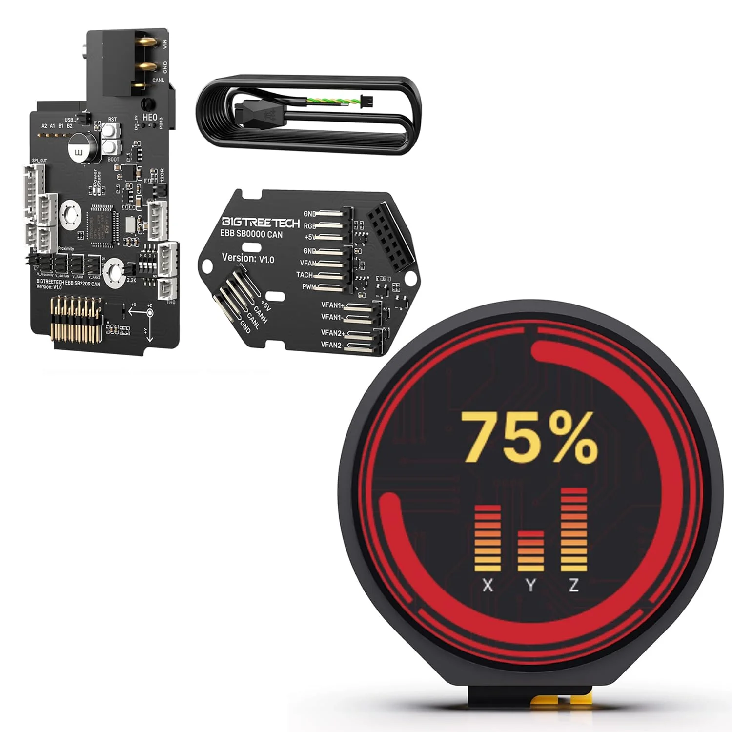 BIGTREETECH EBB SB2209 CAN + صفحه لمسی KNOMI V2.0 برای قطعات پرینتر سه بعدی Voron Stealthburner، اکسترودر Hotend Klipper Canbus، برد آداپتور Max31865