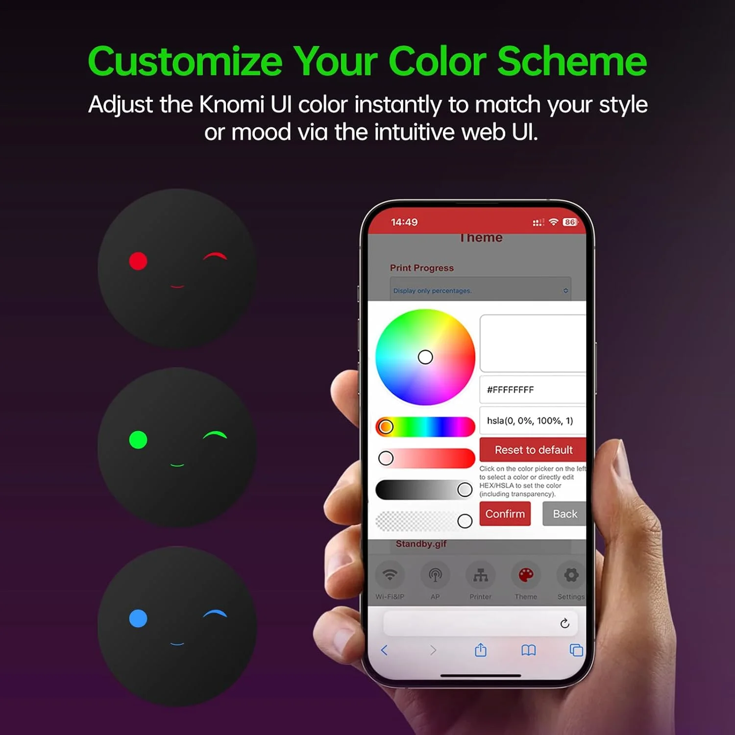 فقط صفحه نمایش BIGTREETECH Panda Knomi، کیت ارتقاء صفحه نمایش هد ابزار برای پرینترهای سه بعدی Bambu-Lab A1 A1 Mini P1P P1S X1C X1E، رابط کاربری خود را سفارشی کنید