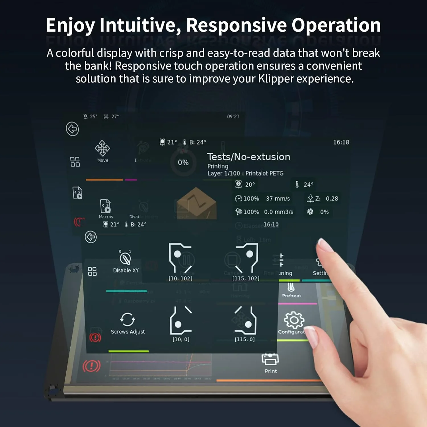 صفحه نمایش هوشمند گرافیکی BIGTREETECH TFT35 SPI V2.1 سازگار با بردهای BTT Manta M8P/M4P/M5P و Manta E3EZ + پشتیبانی از CB1 برای اجرای فریمور Klipper، مناسب برای ارتقاء پرینتر سه بعدی