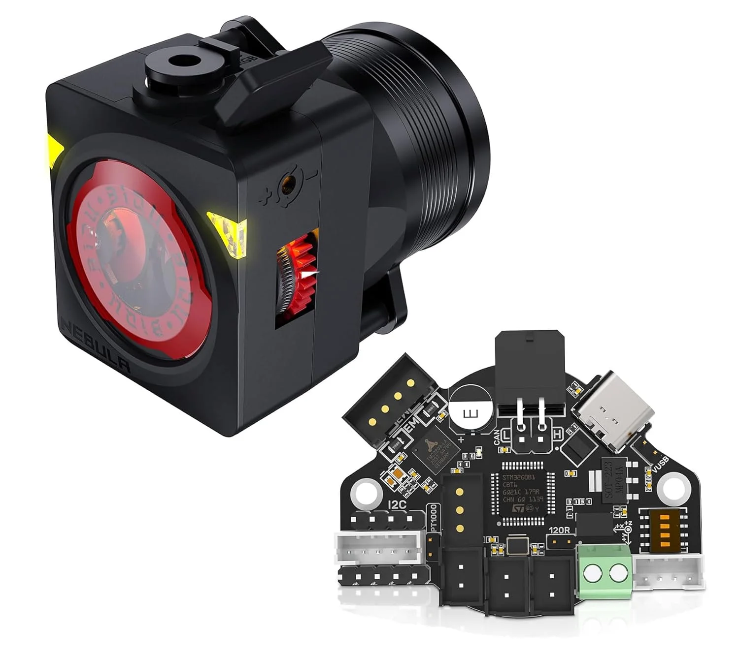 برد آداپتور باس CAN مدل BIGTREETECH EBB36 به همراه کیت اکسترودر دوگانه چرخ دنده پرینتر سه بعدی BIQU Nebula