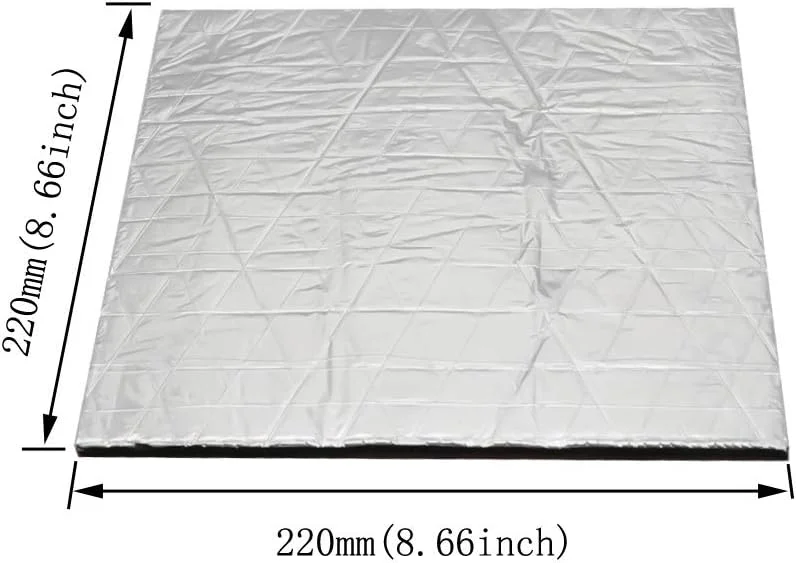 2 عدد فویل فوم عایق حرارتی سبک وزن برای بستر گرم چاپگر سه بعدی 220x220x5 میلی متر (8.66x8.66x0.2 اینچ) برچسب تشک عایق خود چسب پد حرارتی بستر گرم برای Ender 3 (220x220x5mm)