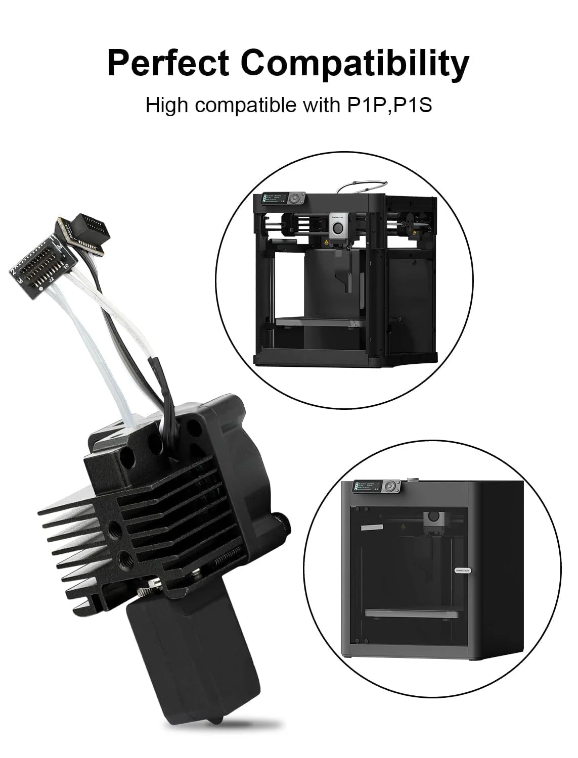 کیت هات‌اند P1P P1S به همراه فن برای پرینتر سه بعدی سری Bambu Lab P1، نازل 0.2/0.4/0.6 میلی‌متری فولادی سخت‌کاری شده به همراه فن، ترمیستور، هیتر سرامیکی و جایگزینی بلوک حرارتی اکسترودر