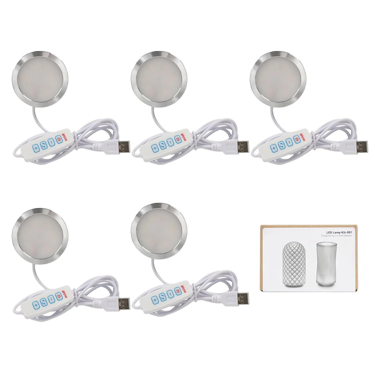 کیت لامپ ال ای دی 5 عددی 001 سه رنگ برای Bambu Lab H2D/X1/P1P/A1 mini Makerworld برای Anycubic Makeronline پرینتر سه بعدی، قطعات یدکی مدل سخت افزاری DIY با منبع تغذیه 5 ولت USB، نور گرم 3000K