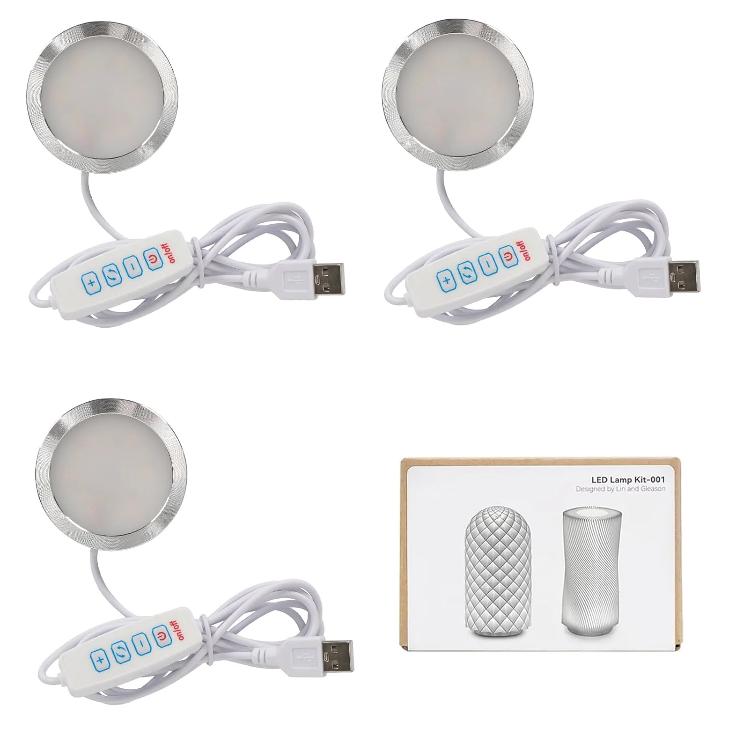 کیت لامپ ال ای دی 3 عددی 001 سه رنگ برای Bambu Lab H2D/X1/P1P/A1 mini Makerworld برای Anycubic Makeronline پرینتر سه بعدی، قطعات یدکی مدل سخت افزاری DIY با نور گرم 3000K و تغذیه 5 ولت USB