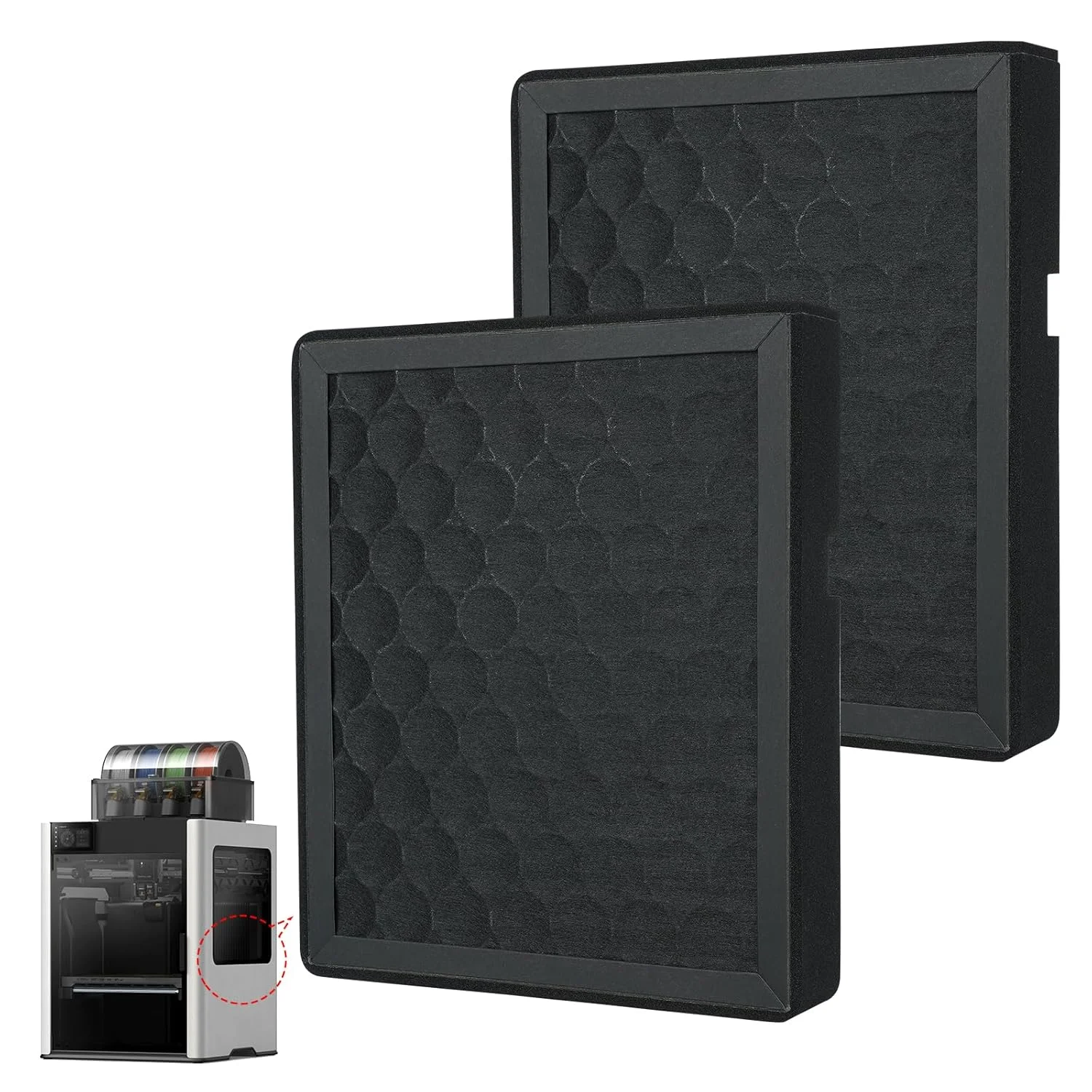 2 عدد فیلتر هوا برای Bambu Lab H2D/H2S/H2D Laser، لوازم جانبی جایگزین فیلتر تصفیه هوا کربن فعال پرینتر سه بعدی