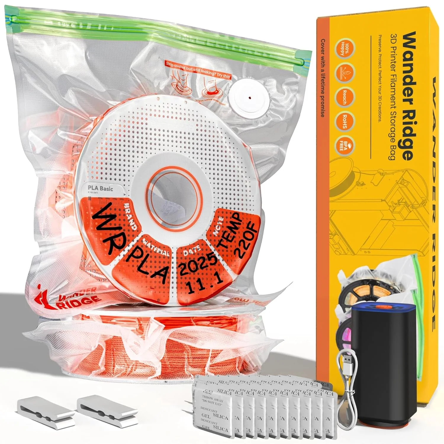 کیسه های نگهداری فیلامنت پرینتر سه بعدی، کیت کیسه های نگهداری وکیوم، لوازم جانبی پرینتر سه بعدی با کیسه های نگهداری (33x38 سانتی متر)، مواد خشک کننده، پمپ خودکار، گیره های آب بندی، مقاوم در برابر رطوبت (10 کیسه + پمپ برقی) کیسه های نگهداری فیلامنت پرینتر سه بعدی، کیت کیسه های نگهداری وکیوم، لوازم جانبی پرینتر سه بعدی با کیسه های نگهداری (33x38 سانتی متر)، مواد خشک کننده، پمپ خودکار، گیره های آب بندی، مقاوم در برابر رطوبت (10 کیسه + پمپ برقی)