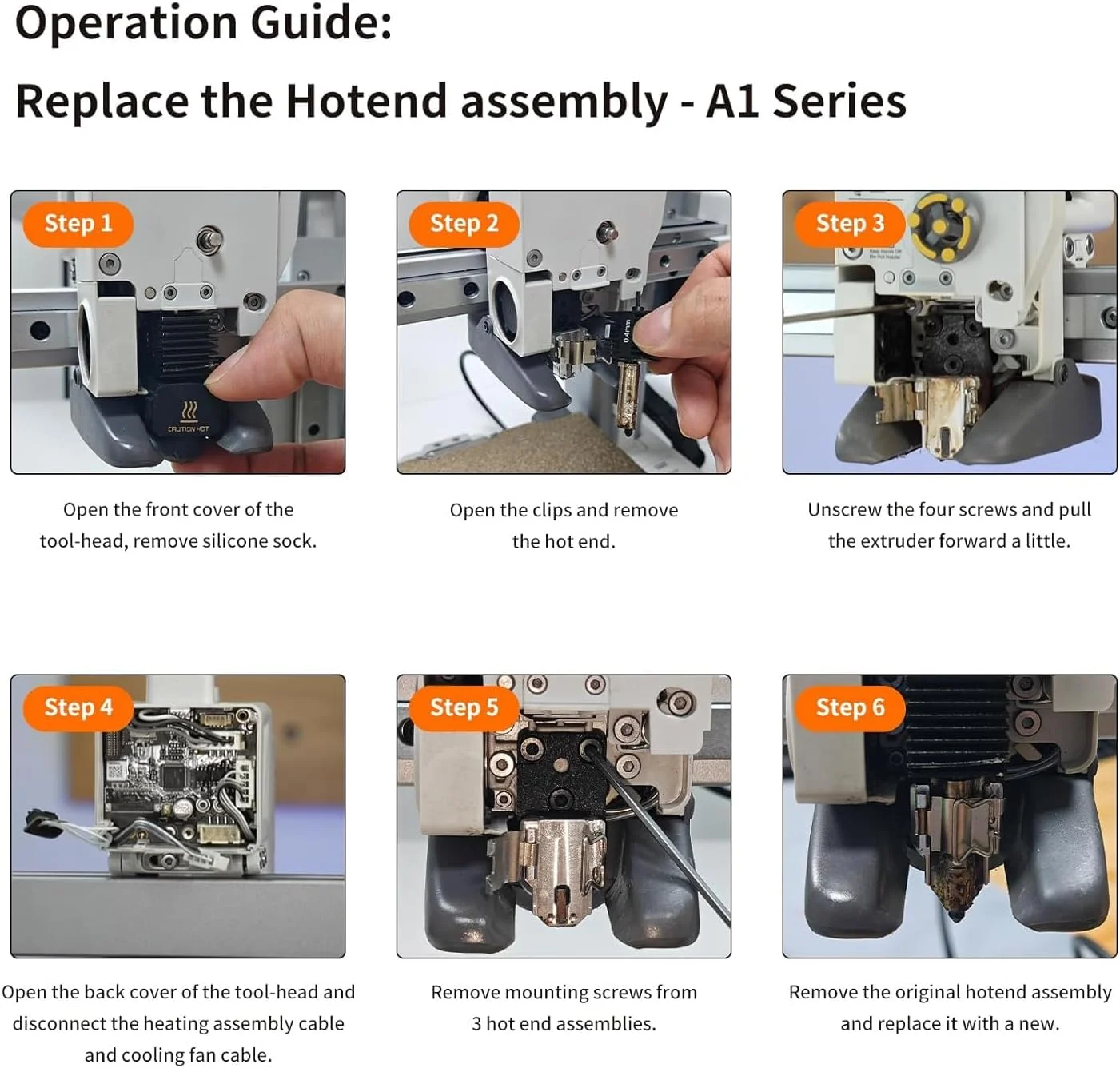 لوازم جانبی پرینتر سه بعدی سازگار با کیت مونتاژ گرمایش هات اند Bambu-lab A1 و A1 Mini، کارتریج گرمکن و قطعات سنسور دما ترمیستور، پایه، گیره، مجموعه اتصال آسان