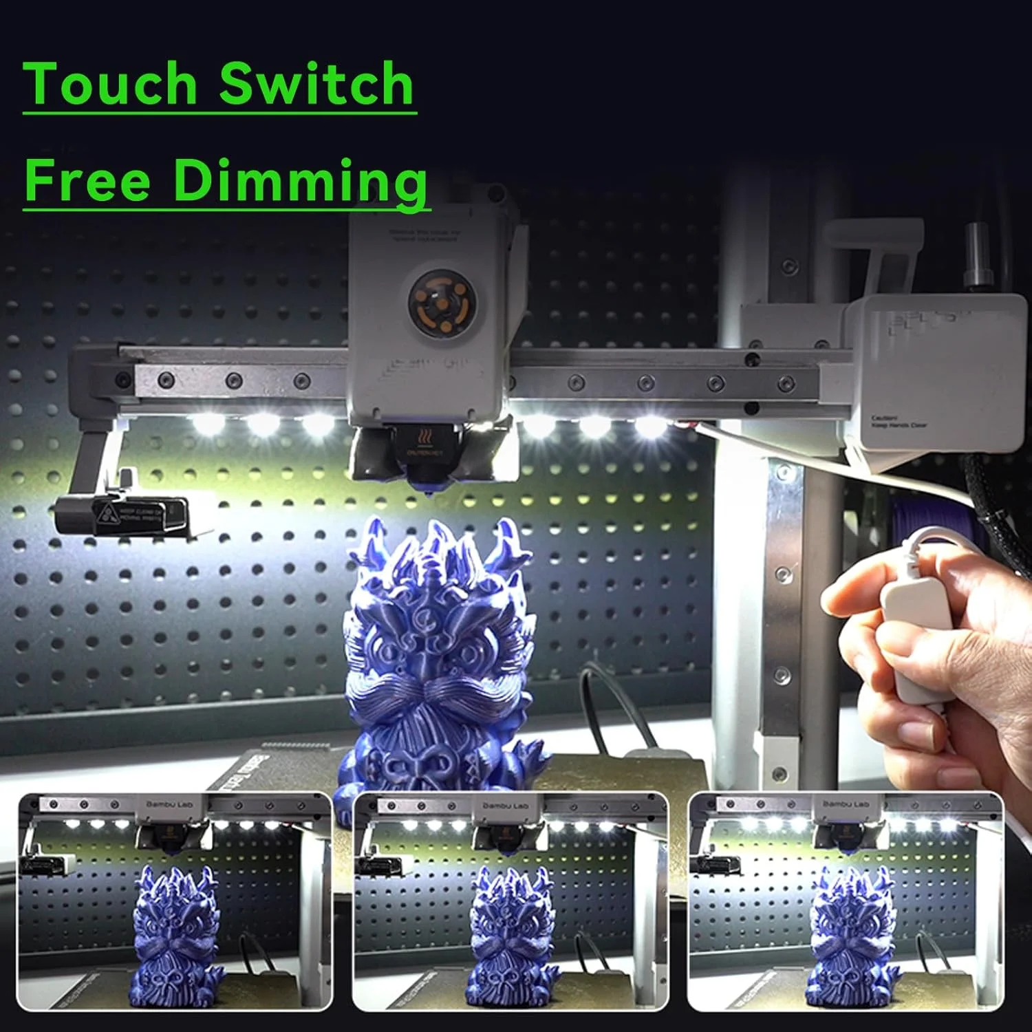 سازگار با کیت لوازم جانبی نوار نور ارتقاء یافته برای پرینتر سه بعدی Bambu-Lab A1 Mini، روشنایی قابل تنظیم، مجموعه اتصال و پخش آسان، نور یکنواخت با تراکم بالا و انعطاف پذیر، مناسب برای A1 نیست