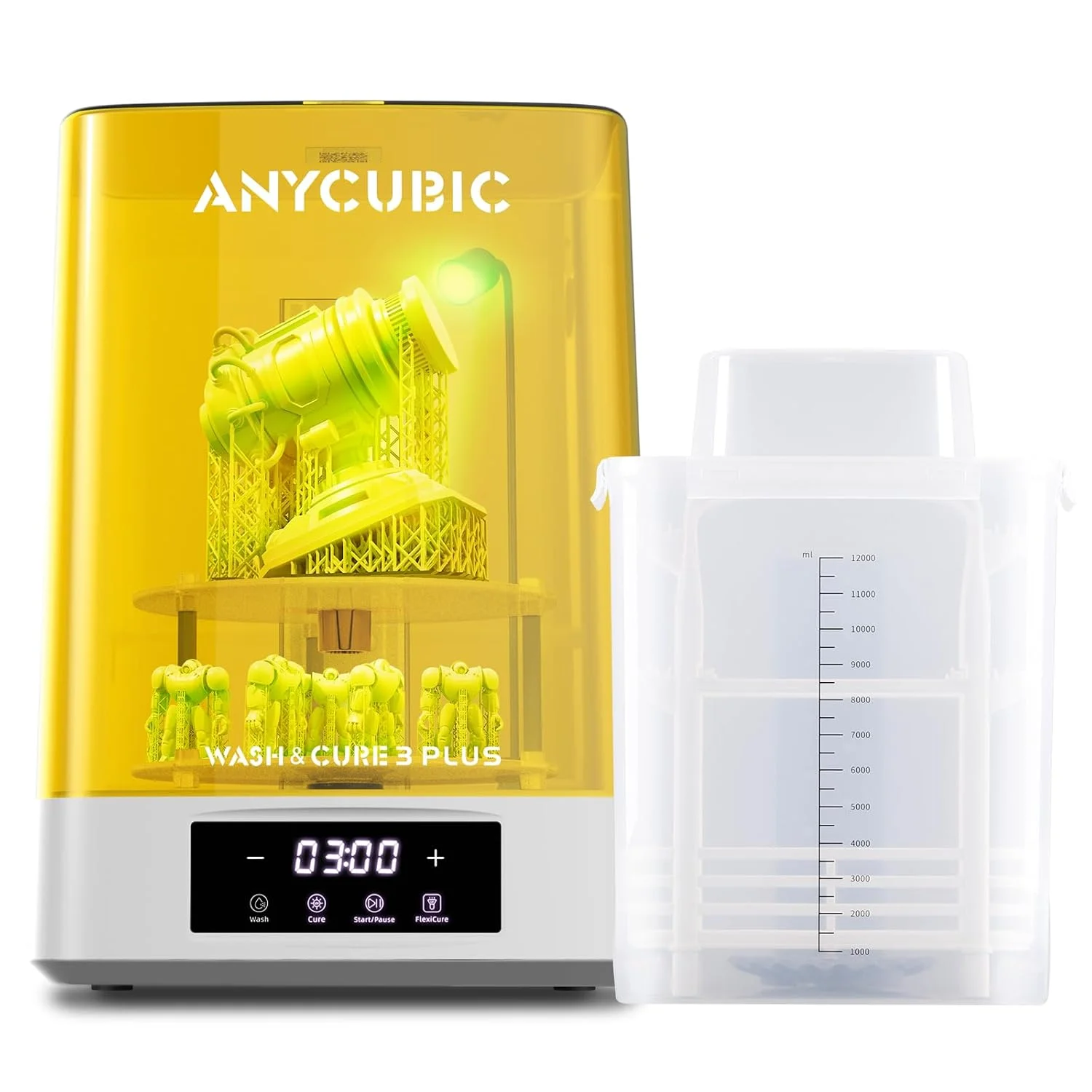 ایستگاه شستشو و کیور Anycubic Wash and Cure 3 Plus و رزین ABS-Like Pro 2، خاکستری 1 کیلوگرم، بسته های پرینتر سه بعدی رزینی