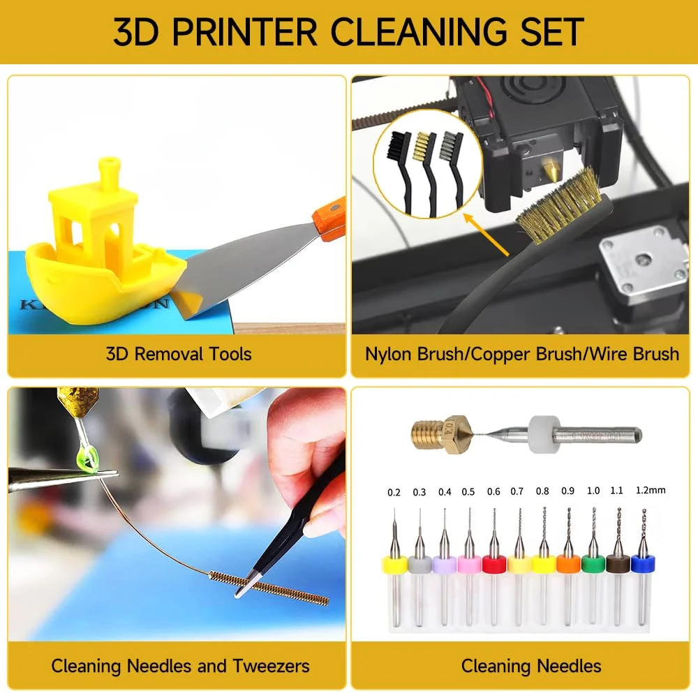 کیت ابزار پرینتر سه بعدی Anyman، مجموعه لوازم جانبی با کیف نگهداری، ابزار پرداخت لبه، کیت تمیز کردن نازل، مجموعه چاقوی هنری کیت ابزار پرینتر سه بعدی Anyman، مجموعه لوازم جانبی با کیف نگهداری، ابزار پرداخت لبه، کیت تمیز کردن نازل، مجموعه چاقوی هنری