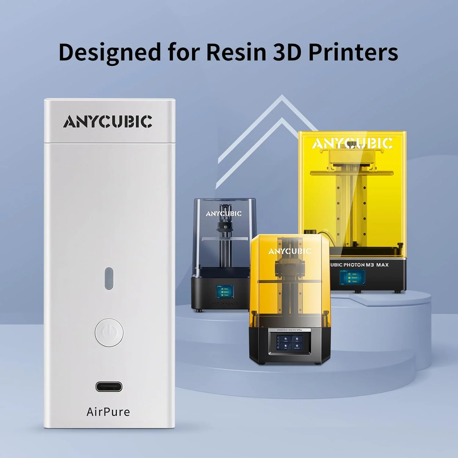 تصفیه کننده کوچک ANYCUBIC، لوازم جانبی پرینتر سه بعدی، تصفیه کننده فوق العاده سبک و بی صدا با فیلتر کربن فعال متراکم برای پرینترهای سه بعدی LCD DLP (بسته 2 عددی)