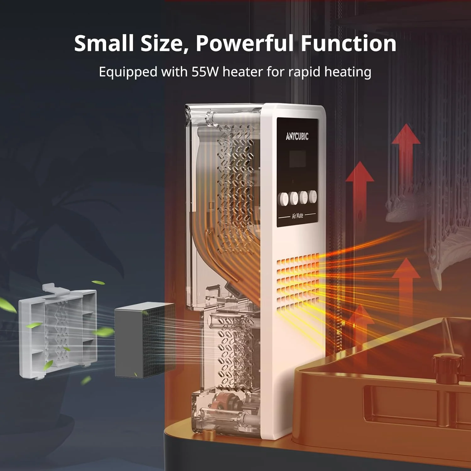 دستگاه تصفیه کننده و گرم کننده کوچک ANYCUBIC، کنترلر دمای پیش گرمایشی برای اکثر پرینترهای سه بعدی رزینی LCD/SLA/MSLA، لوازم جانبی اصلی جایگزین برای فوتون مونو M5s Pro/M5s/M5/M7