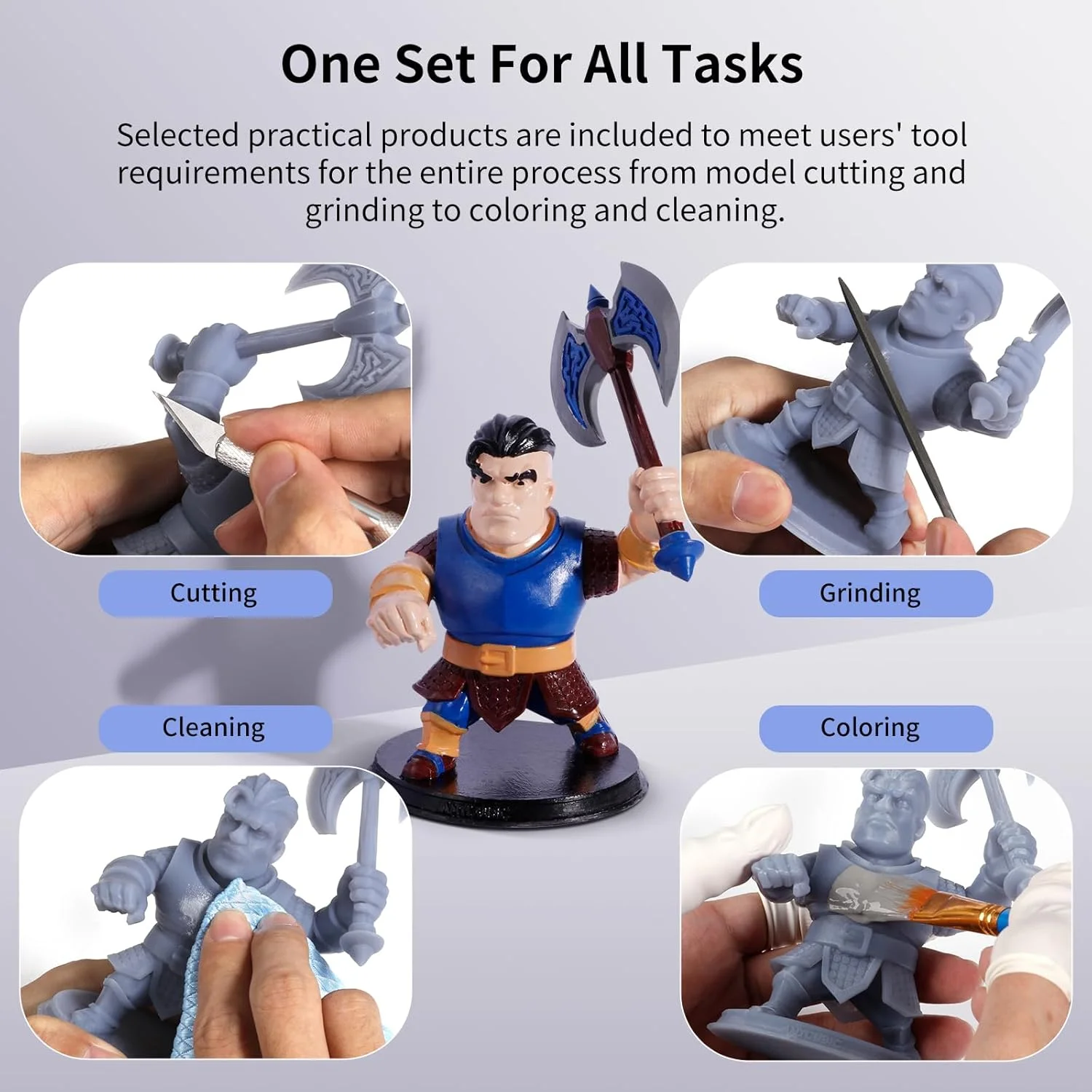 لوازم جانبی پرینتر سه بعدی ANYCUBIC، مجموعه رنگ آمیزی چند منظوره مدل های سه بعدی با کیت رنگ اکریلیک 5 رنگ، پرایمر، روکش و ابزار نقاشی، نقاشی مینیاتوری برای علاقه مندان به پرینت سه بعدی