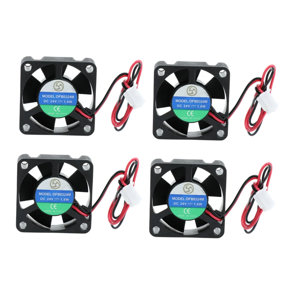 آنگولی ۴ عدد فن خنک کننده ۲۴ ولت بدون جاروبک برای اکسترودر پرینتر سه بعدی، فن الکتریکی کوچک با بلبرینگ دوگانه، نصب آسان