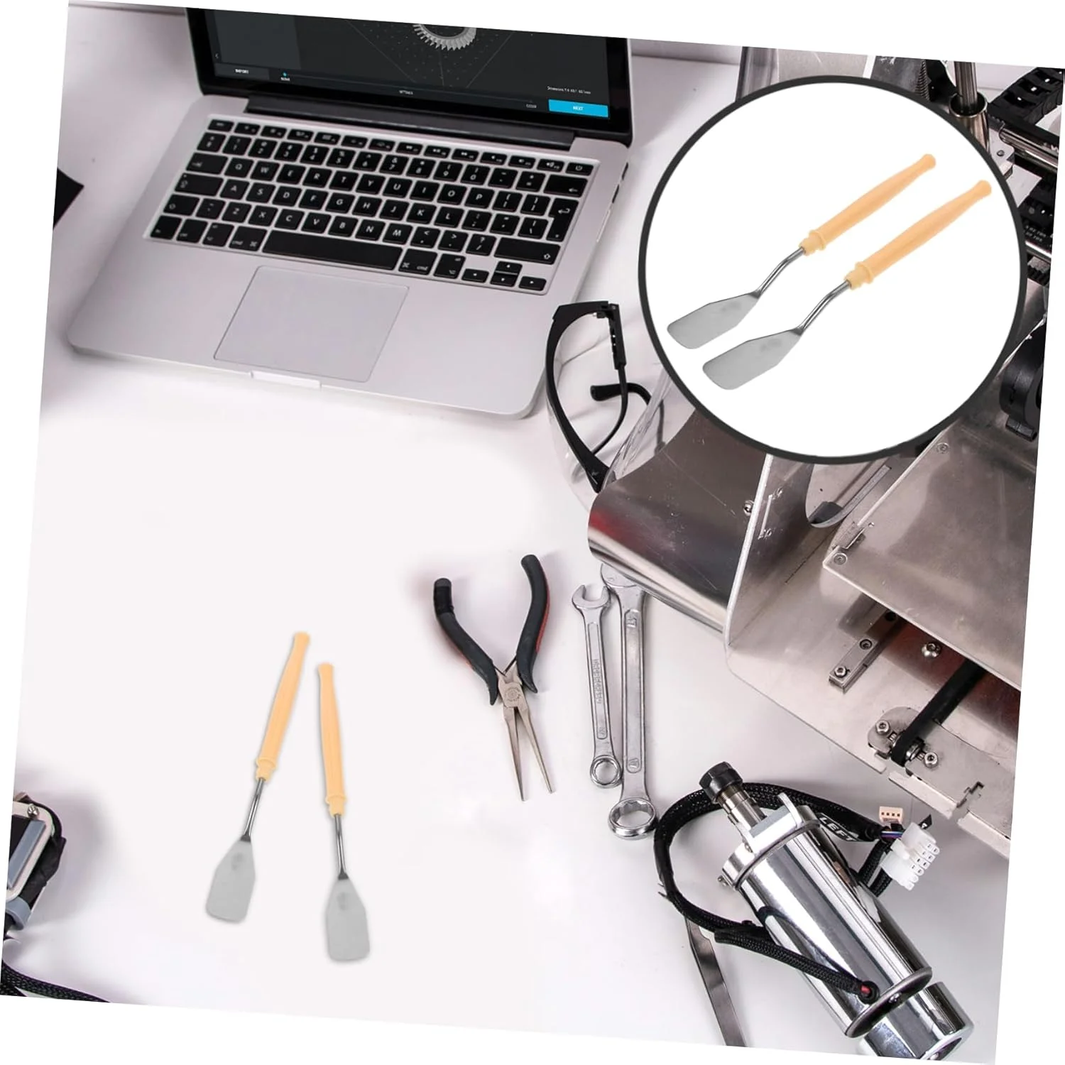 آنگویلی 2 عدد قلم چاپ بیلچه ابزار حذف چاپگر سه بعدی بیلچه پلاستیکی فلزی برای تمیز کردن و نگهداری