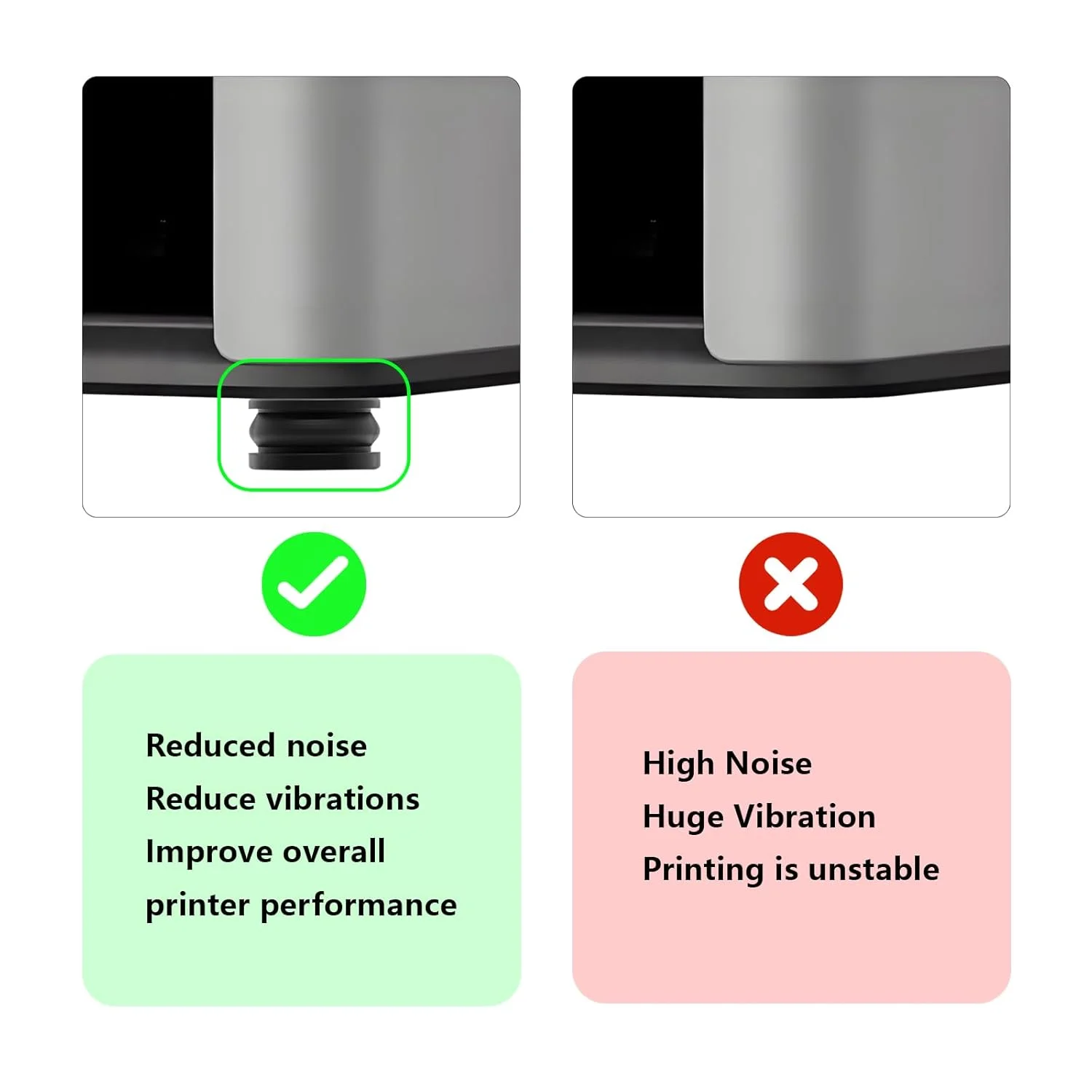 ۴ عدد پایه ضد لرزش H2D، پدهای پایه پرینتر سه بعدی با پیچ و واشر، کیت جایگزین برای Bambu lab H2D، H2D Combo، کاهش لرزش و صدا