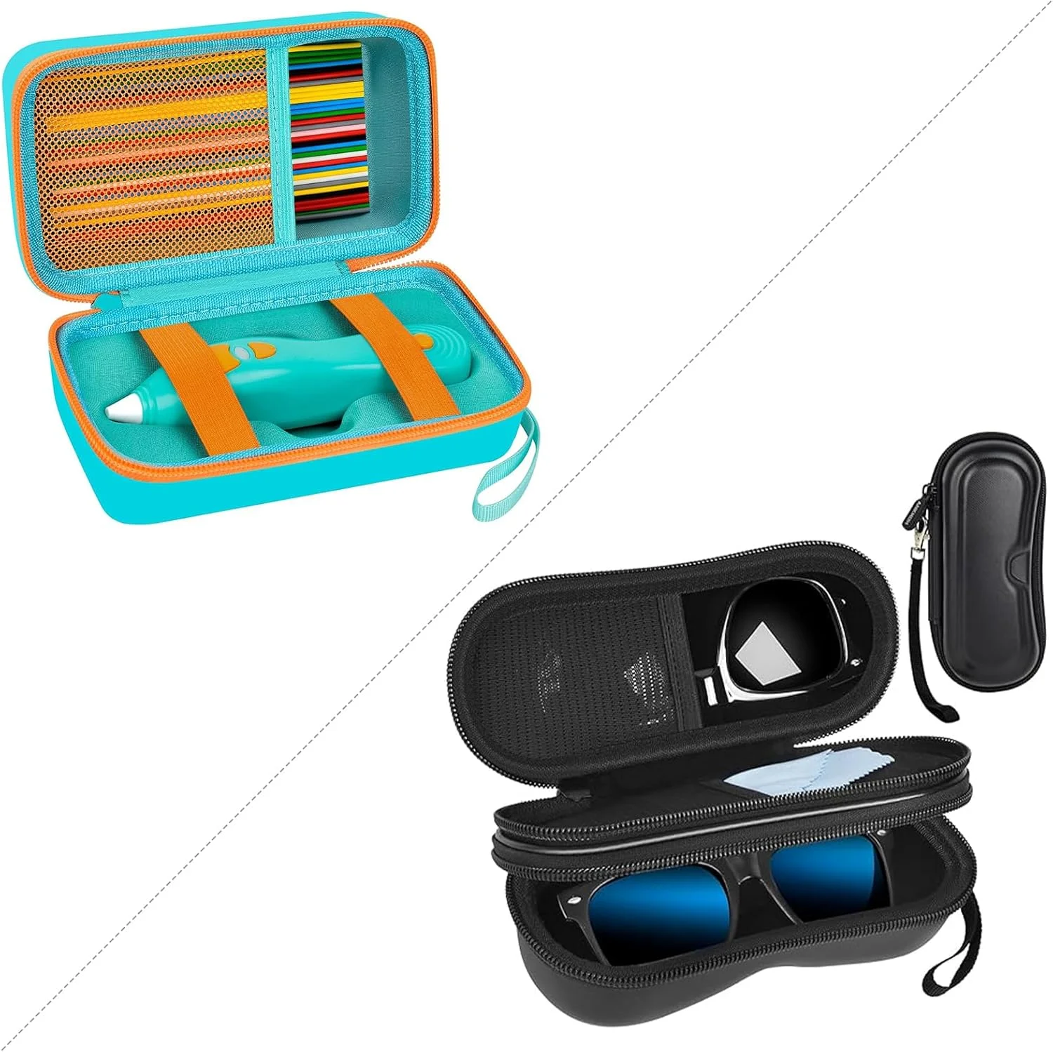 کیف محافظ سازگار با 3Doodler Start+ Essentials (مدل 2023، 2024) برای مجموعه قلم سه بعدی کودکان، نگهدارنده و سازمان دهنده لوازم جانبی، شارژر USB (دو عددی)