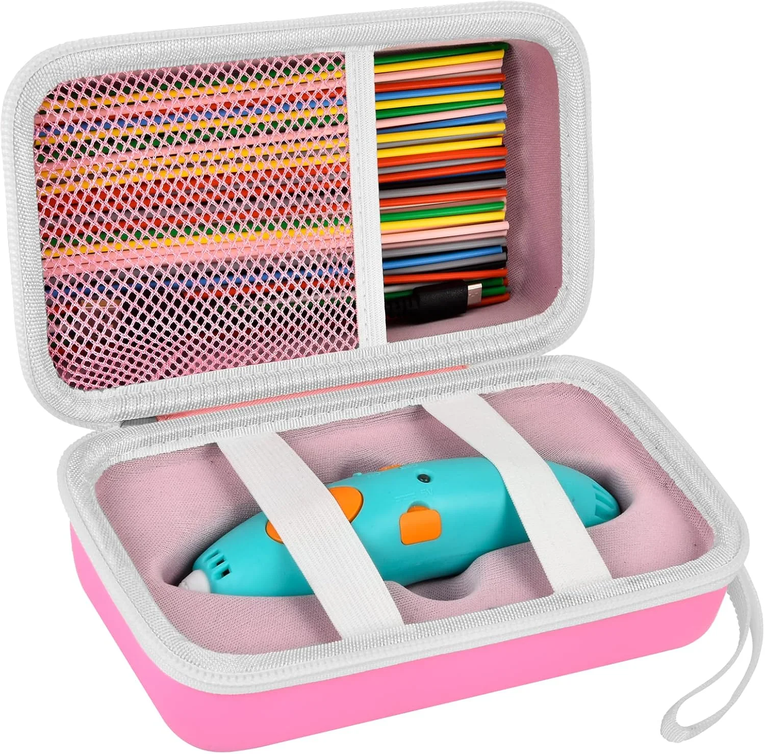 کیف ANKHOH سازگار با 3Doodler Start+ Essentials (2023, 2024) برای مجموعه سه بعدی، نگهدارنده سازمان دهنده ذخیره سازی برای پر کردن مجدد فیلامنت چاپ و شارژر USB (فقط جعبه) صورتی