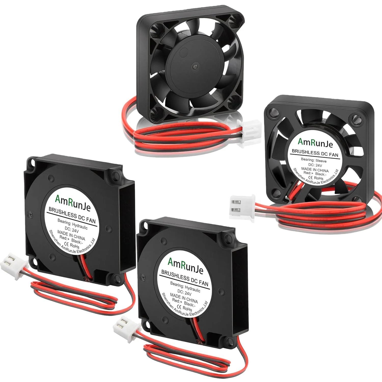 فن خنک کننده 40mm x 10mm 24v، دمنده 40mm x 10mm 2Pin براشلس DC جایگزین برای پرینتر سه بعدی، خنک کننده برای Ender 3 Pro Raspberry PIS Creality PC Tower مینی یخچال