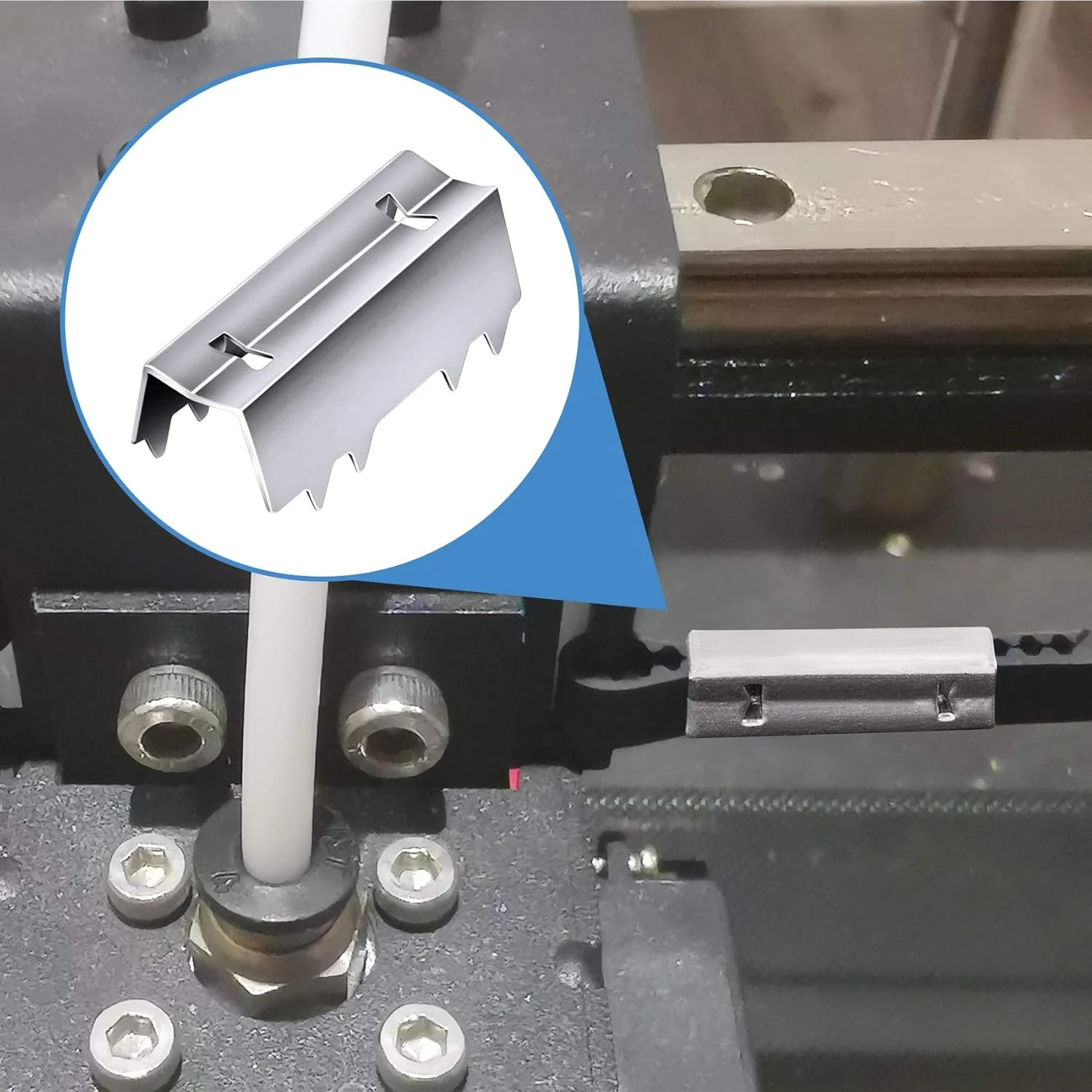 بسته 25 عددی بست فلزی تسمه تایم باز ANCIRS، گیره تسمه باز GT2 برای پروژه های پرینتر سه بعدی - نقره ای