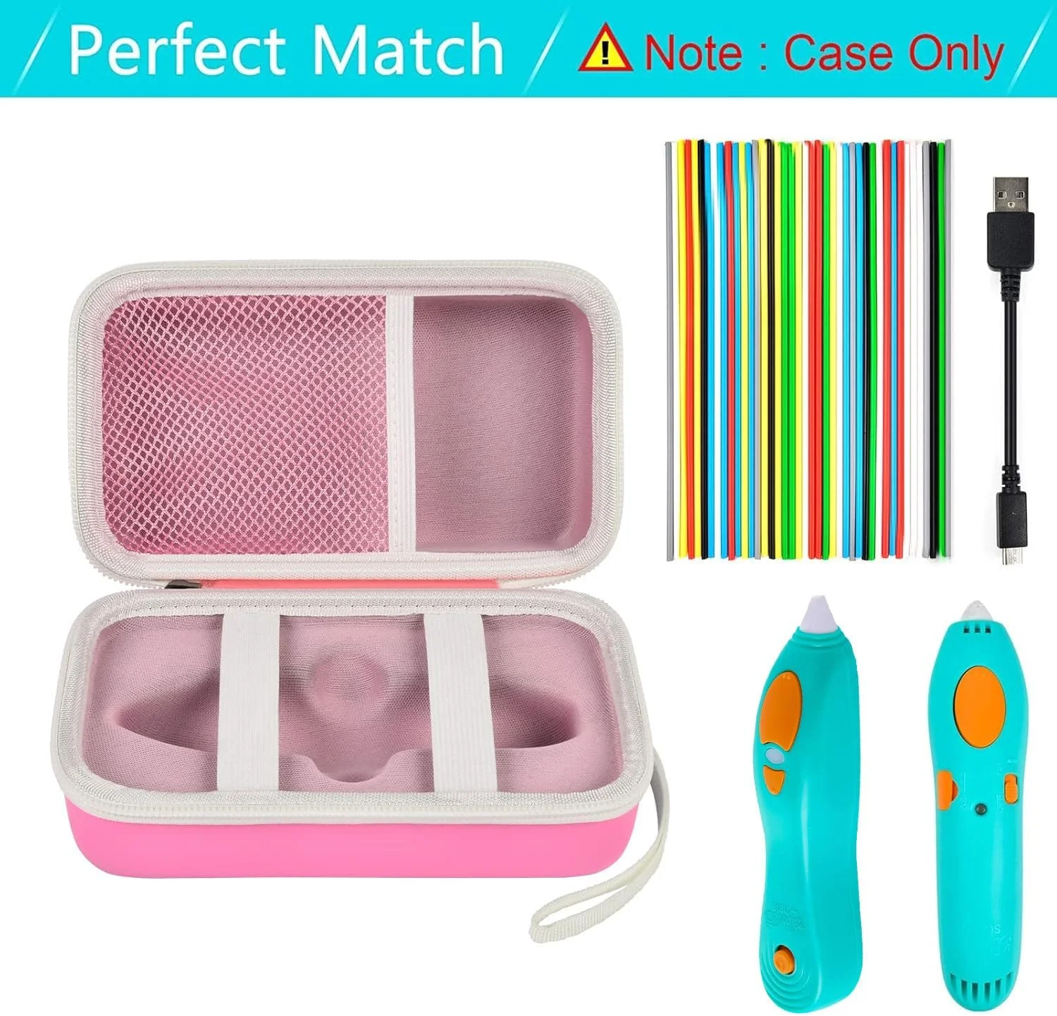 کیف ANKHOH سازگار با 3Doodler Start+ Essentials (2023, 2024) برای مجموعه سه بعدی، نگهدارنده سازمان دهنده ذخیره سازی برای پر کردن مجدد فیلامنت چاپ و شارژر USB (فقط جعبه) صورتی