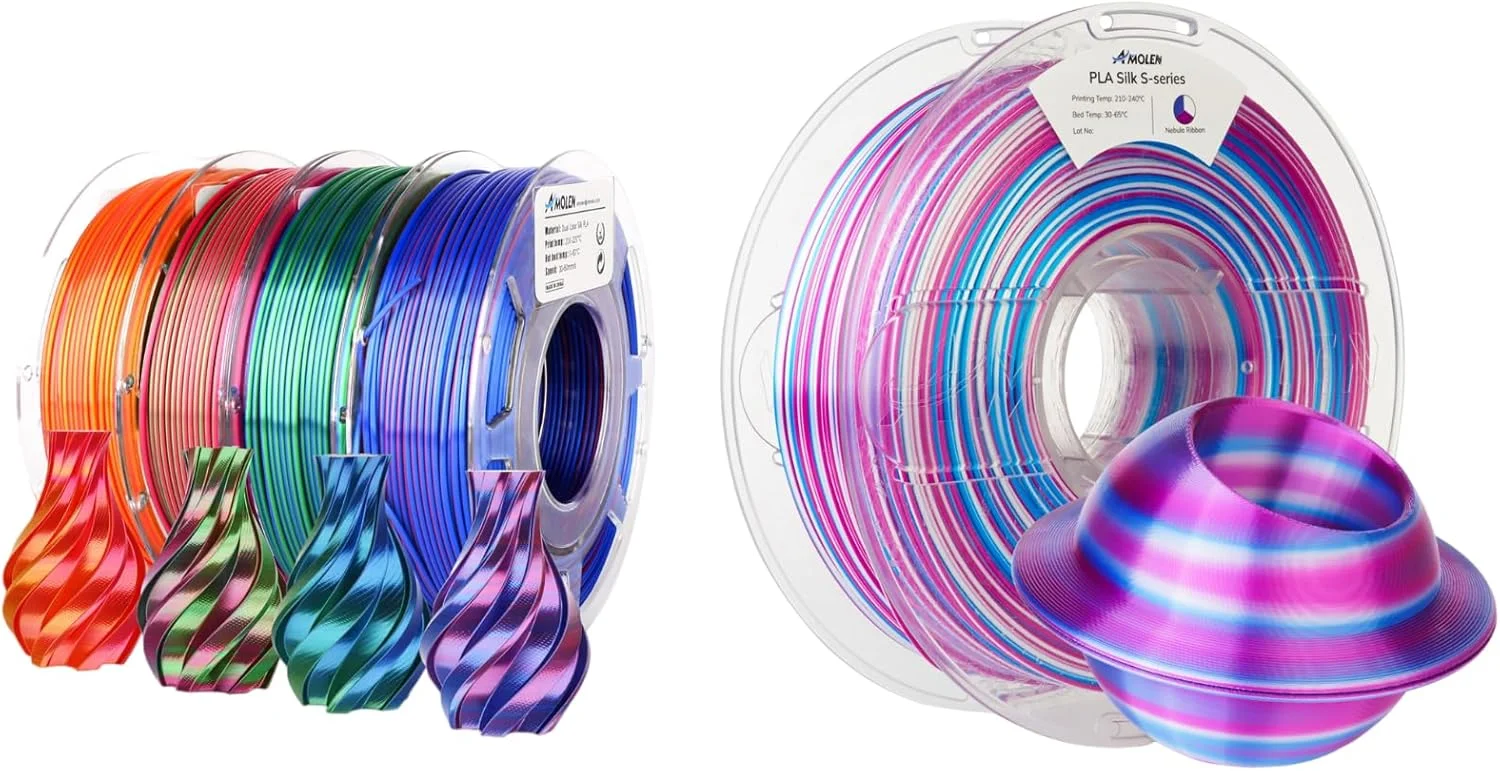 بسته فیلامنت پرینتر سه بعدی PLA ابریشمی AMOLEN
