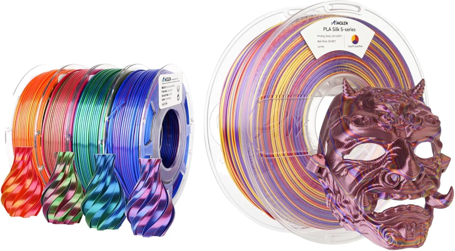 بسته فیلامنت پرینتر سه بعدی PLA ابریشمی AMOLEN
