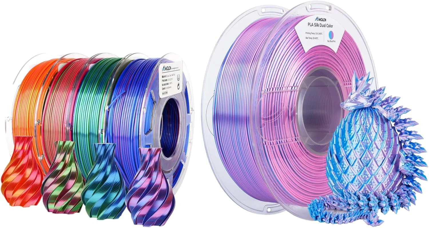 بسته فیلامنت پرینتر سه بعدی PLA ابریشمی AMOLEN