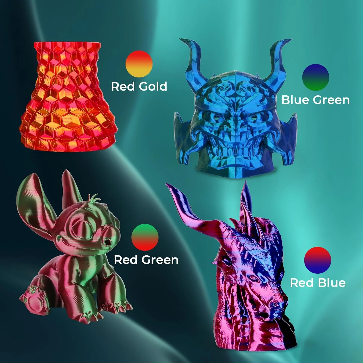 بسته فیلامنت پرینتر سه بعدی PLA ابریشمی AMOLEN