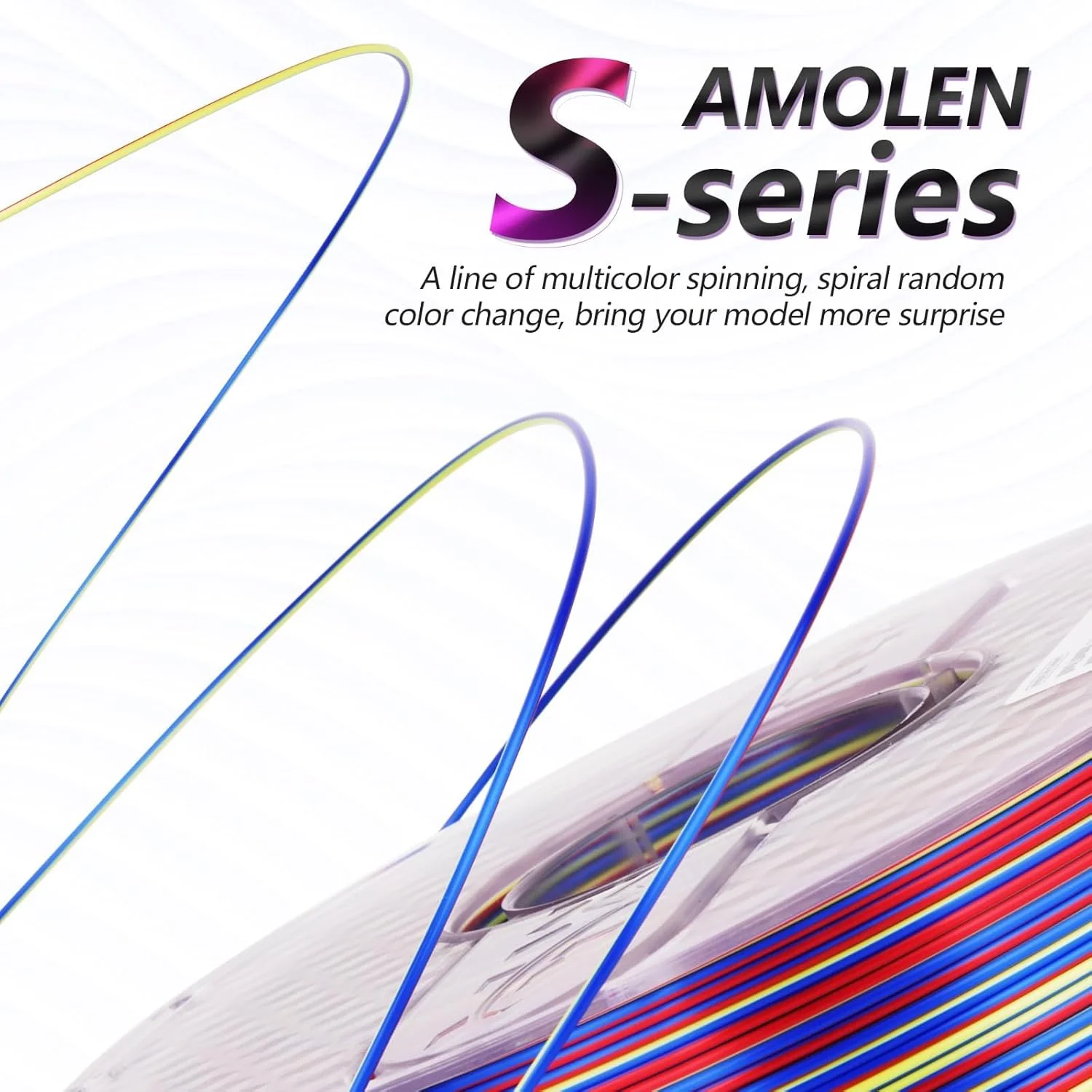 فیلامنت پرینتر سه بعدی PLA ابریشمی AMOLEN، فیلامنت PLA رنگین کمانی چند رنگ براق 1.75 میلی متری، فیلامنت چاپ سه بعدی PLA با تغییر رنگ سریع برای اکثر پرینترهای سه بعدی FDM، آبی قرمز زرد سبز