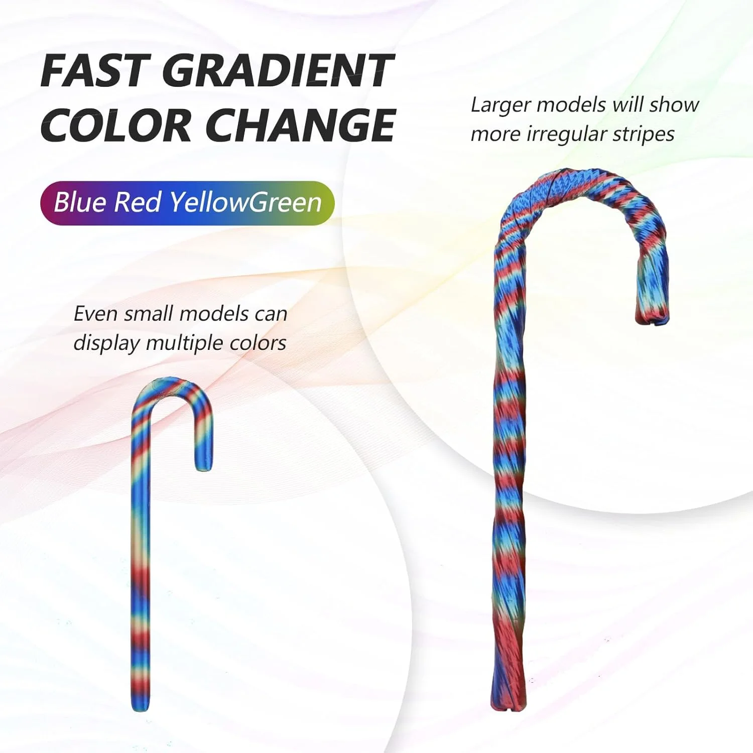 فیلامنت پرینتر سه بعدی PLA ابریشمی AMOLEN، فیلامنت PLA رنگین کمانی چند رنگ براق 1.75 میلی متری، فیلامنت چاپ سه بعدی PLA با تغییر رنگ سریع برای اکثر پرینترهای سه بعدی FDM، آبی قرمز زرد سبز