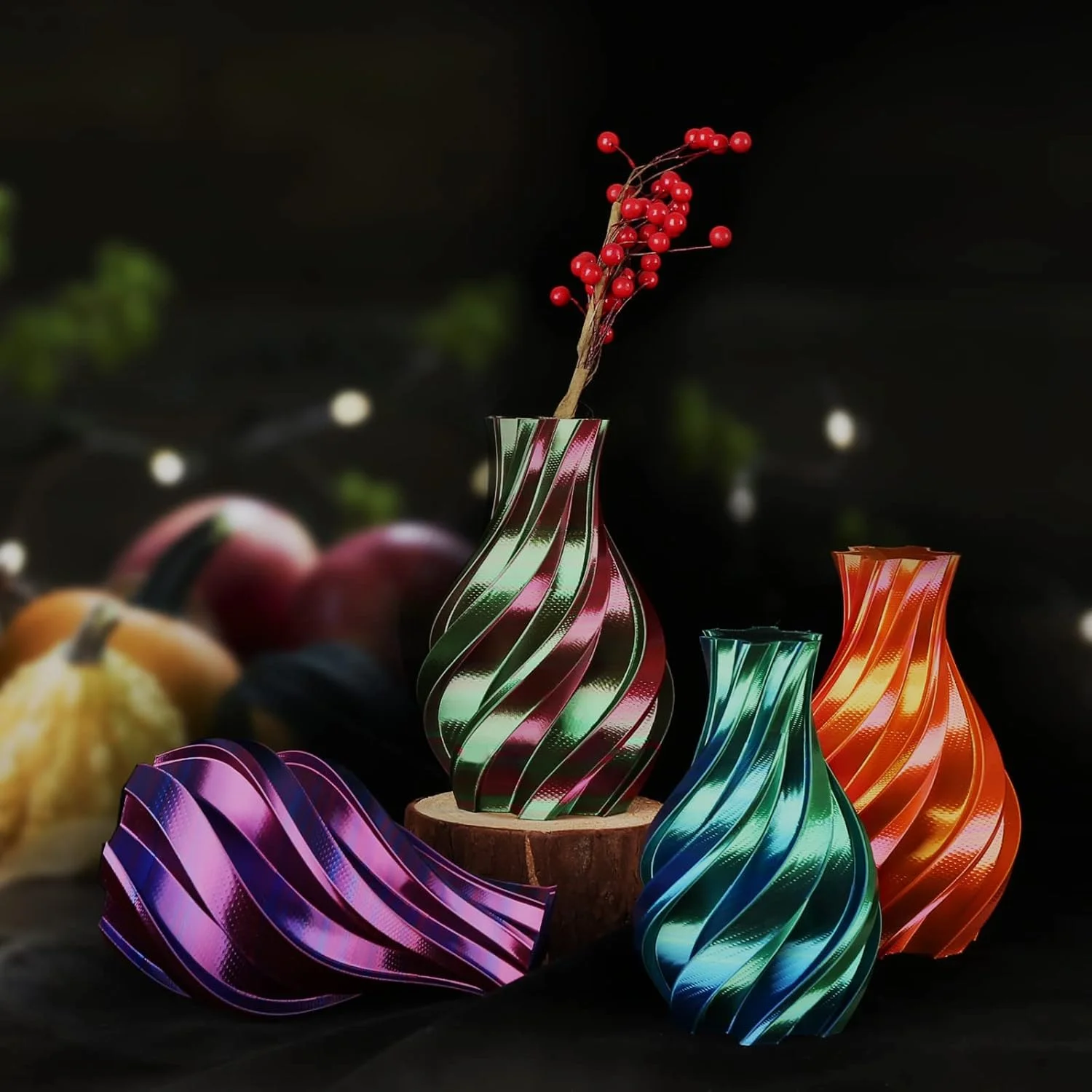 بسته فیلامنت پرینتر سه بعدی PLA ابریشمی AMOLEN و تغییر رنگ سریع مشکی آبی بنفش PLA