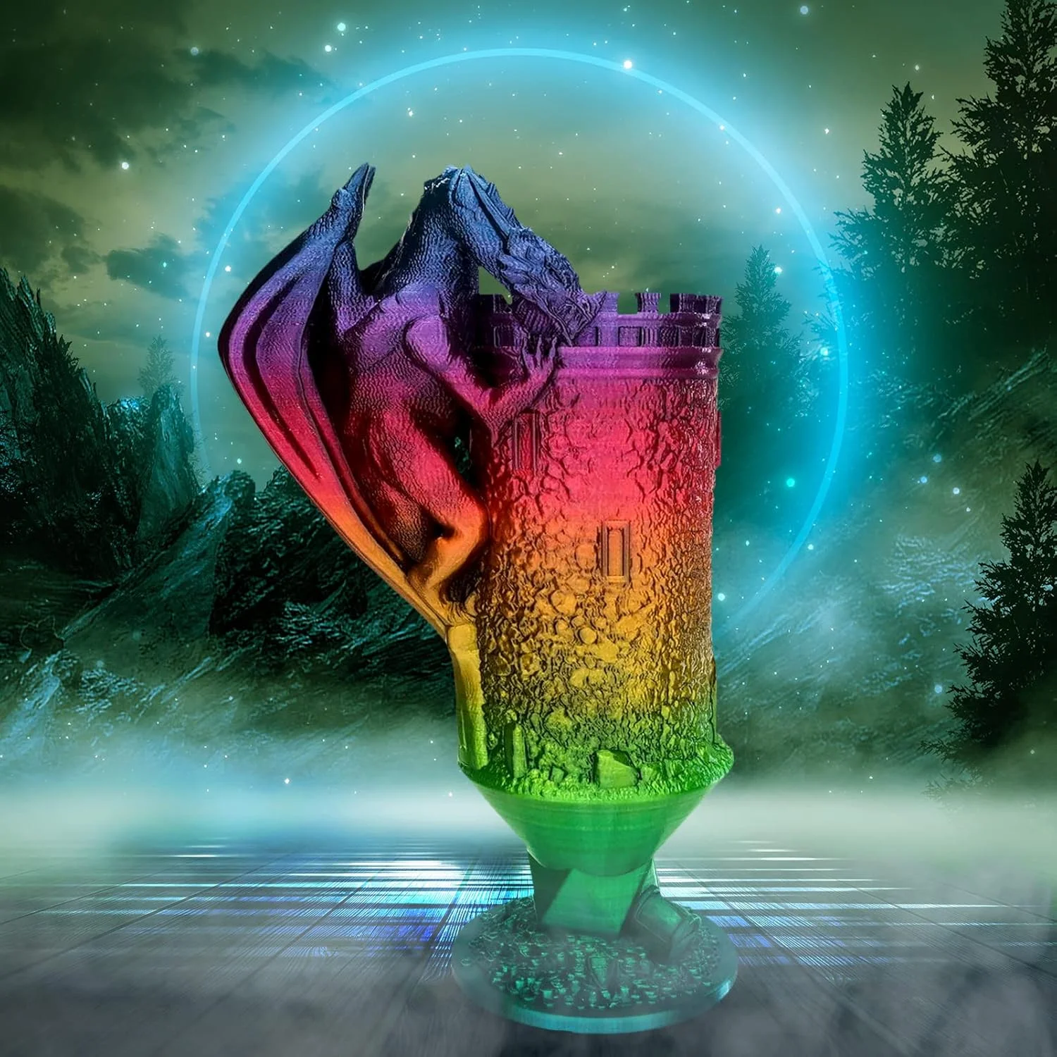 فیلامنت پرینتر سه بعدی PETG آمولن 1.75mm رنگین کمانی گرادیانی PETG چند رنگ 1 کیلوگرم