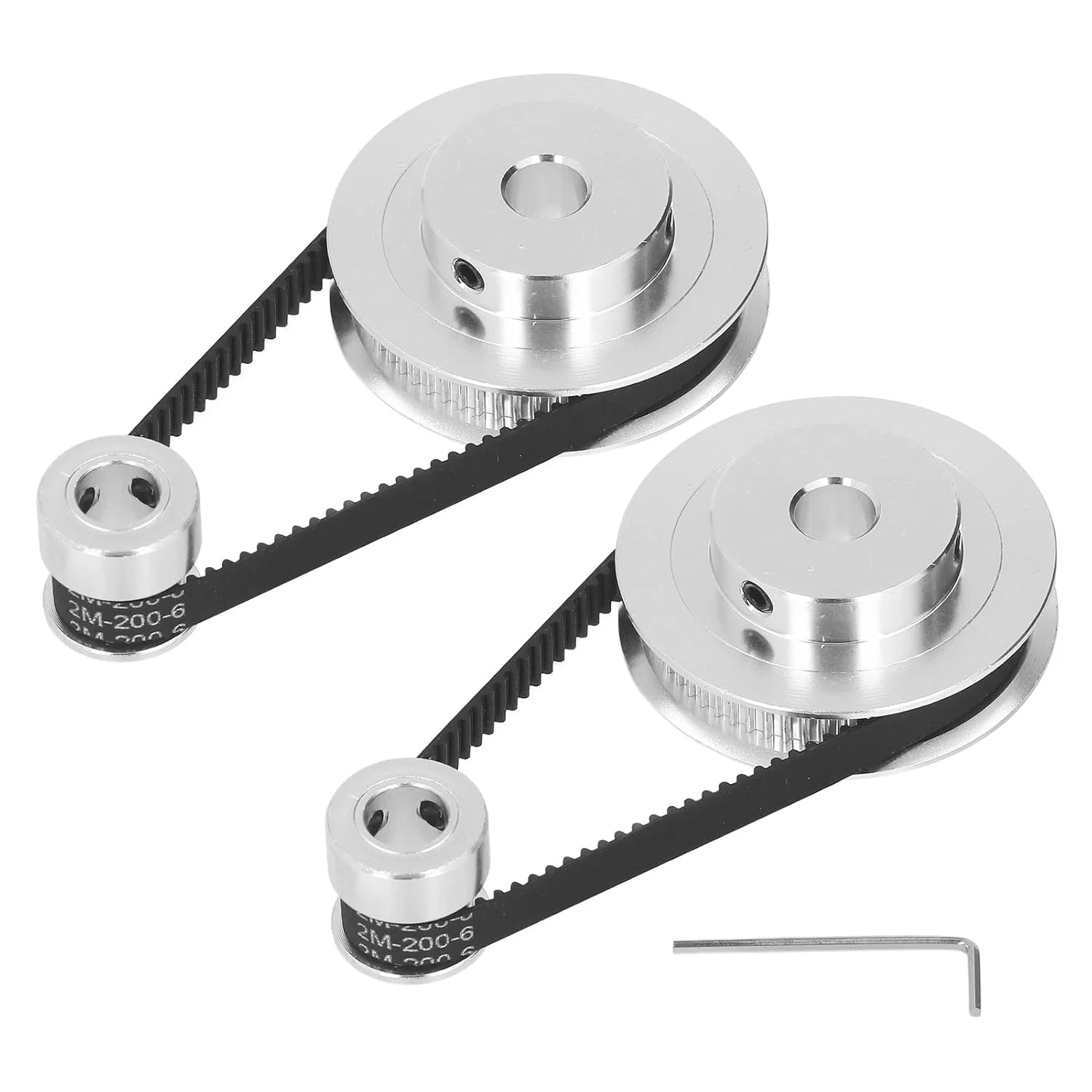 ست پولی تایمینگ آلومینیومی مدل GT2 با دندانه 20 و 60